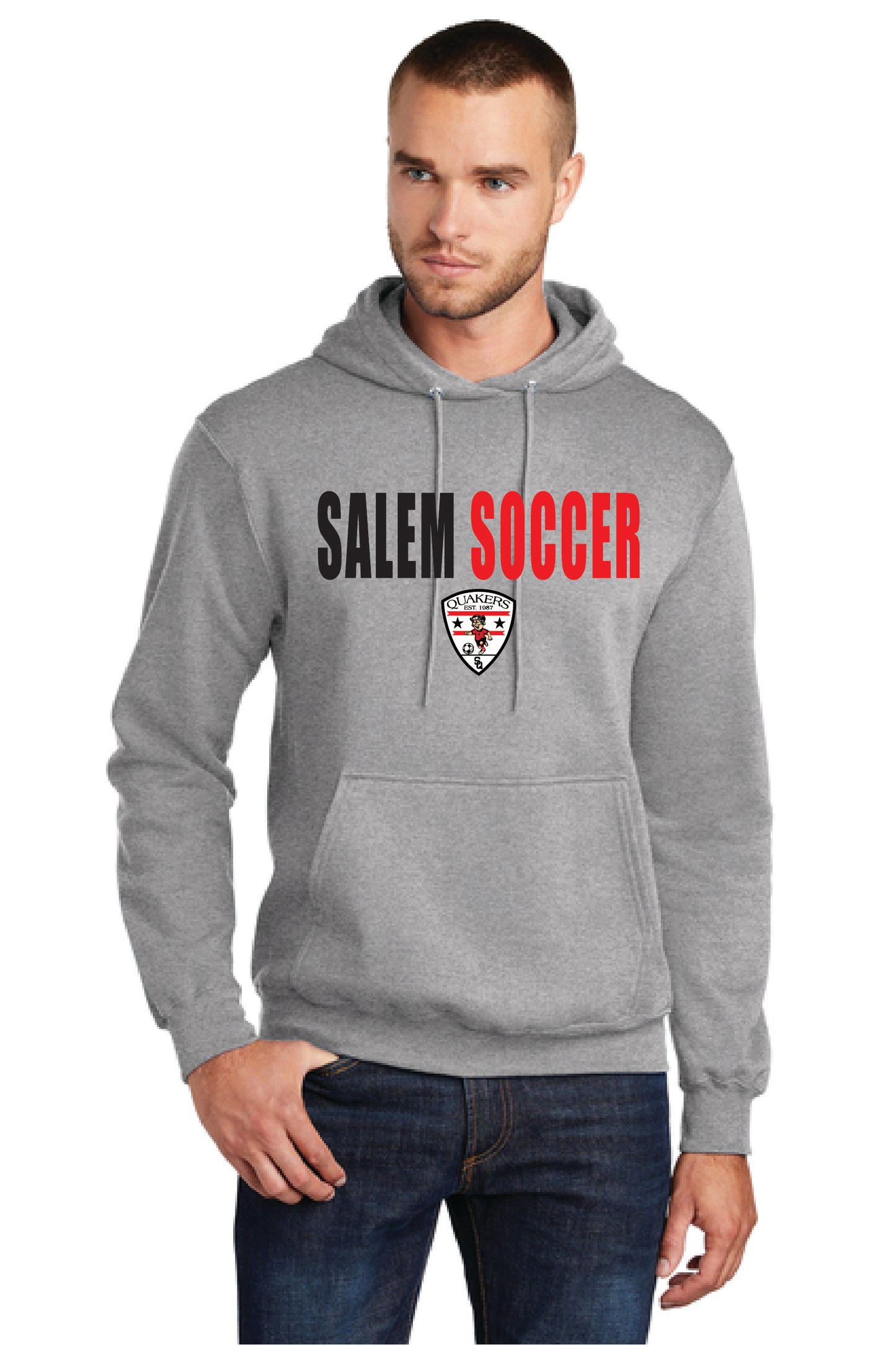 SALEM QUAKERS SOCCER PC78H Port & Company® Core Fleece Pullover Hooded Sweatshirt 10
