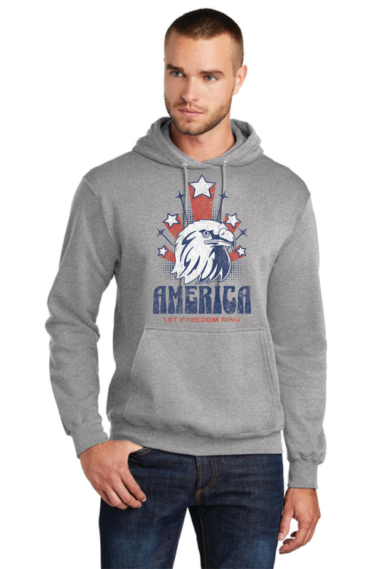 LET FREEDOM RING PC78H Port & Company® Core Fleece Pullover Hooded Sweatshirt 22