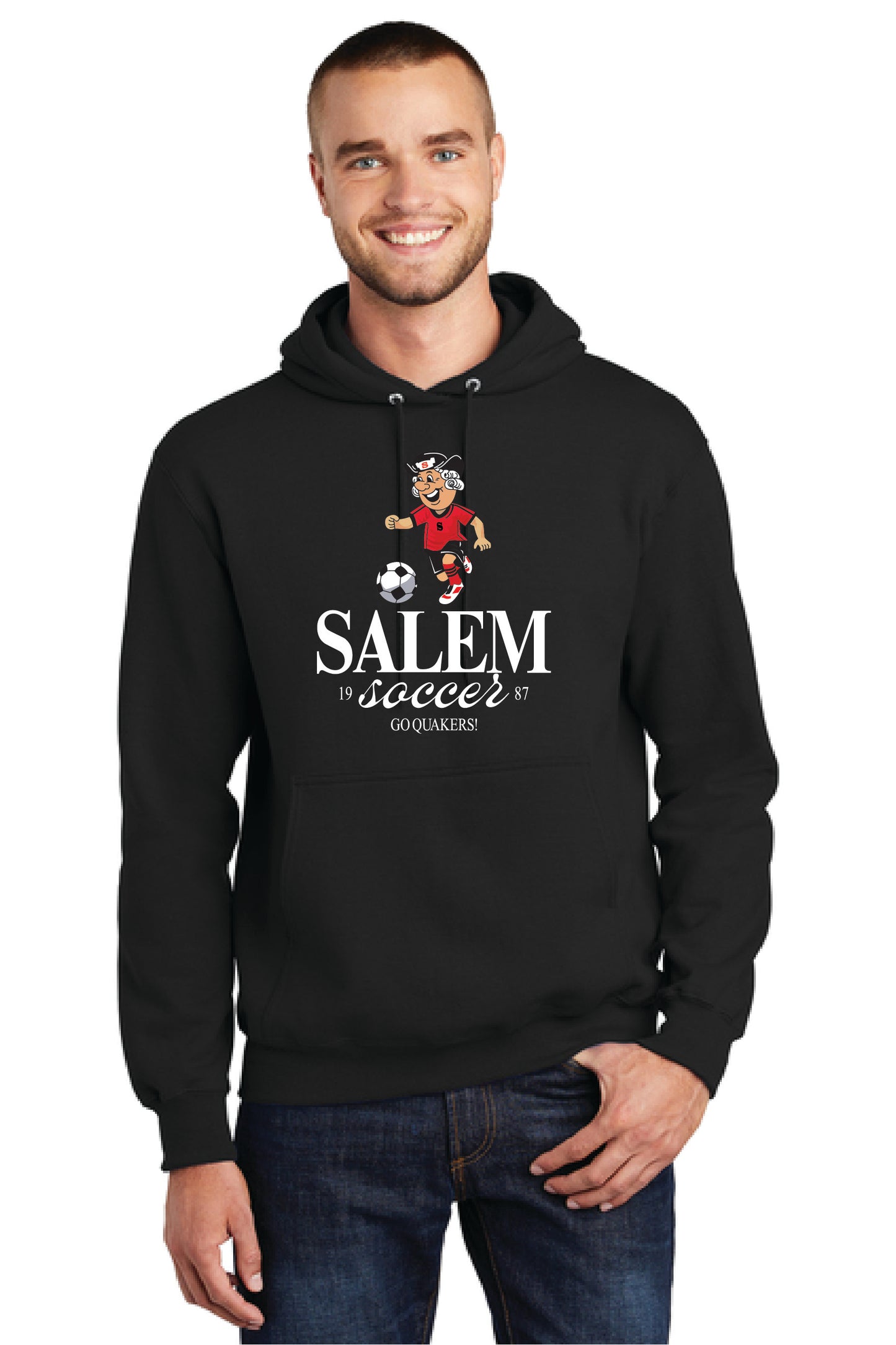 SALEM QUAKERS SOCCER PC78H Port & Company® Core Fleece Pullover Hooded Sweatshirt 15