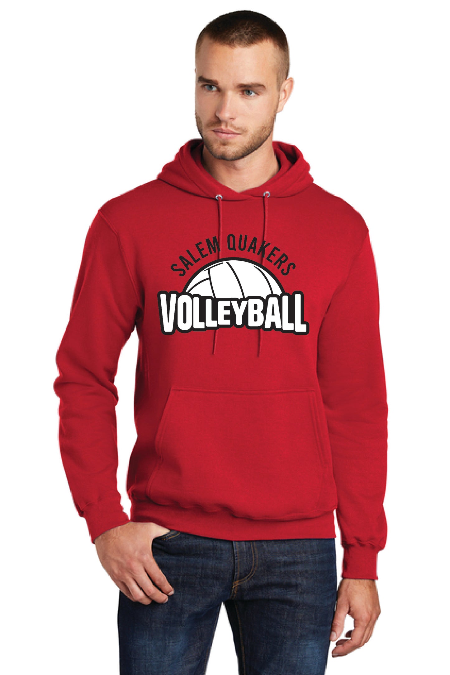SALEM QUAKERS VOLLEYBALL PC78H Port & Company® Core Fleece Pullover Hooded Sweatshirt 8