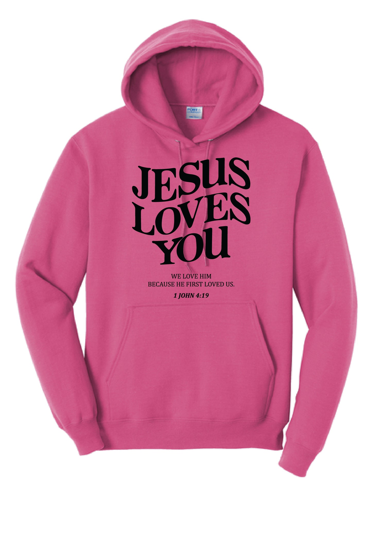 JESUS LOVES YOU PC78H Port & Company® Core Fleece Pullover Hooded Sweatshirt KK-15