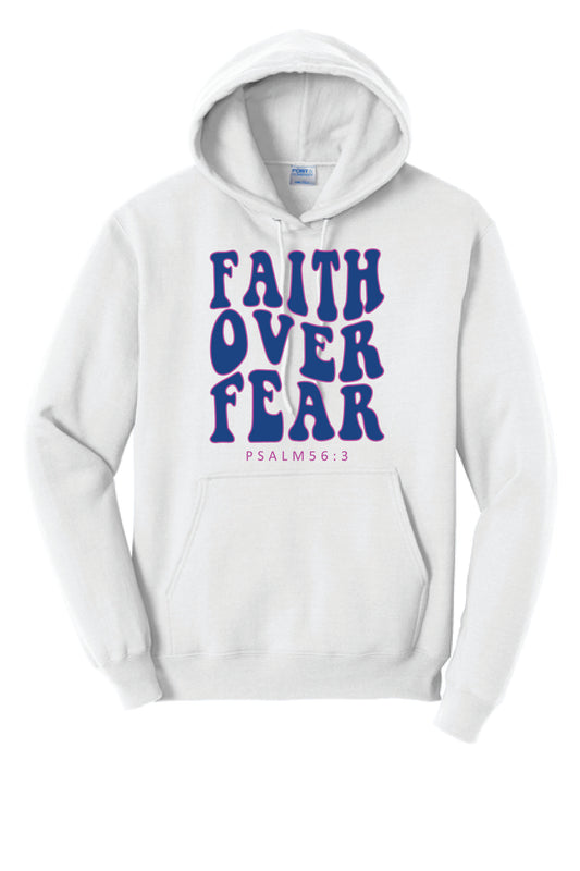 FAITH OVER FEAR PC78H Port & Company® Core Fleece Pullover Hooded Sweatshirt KK-13