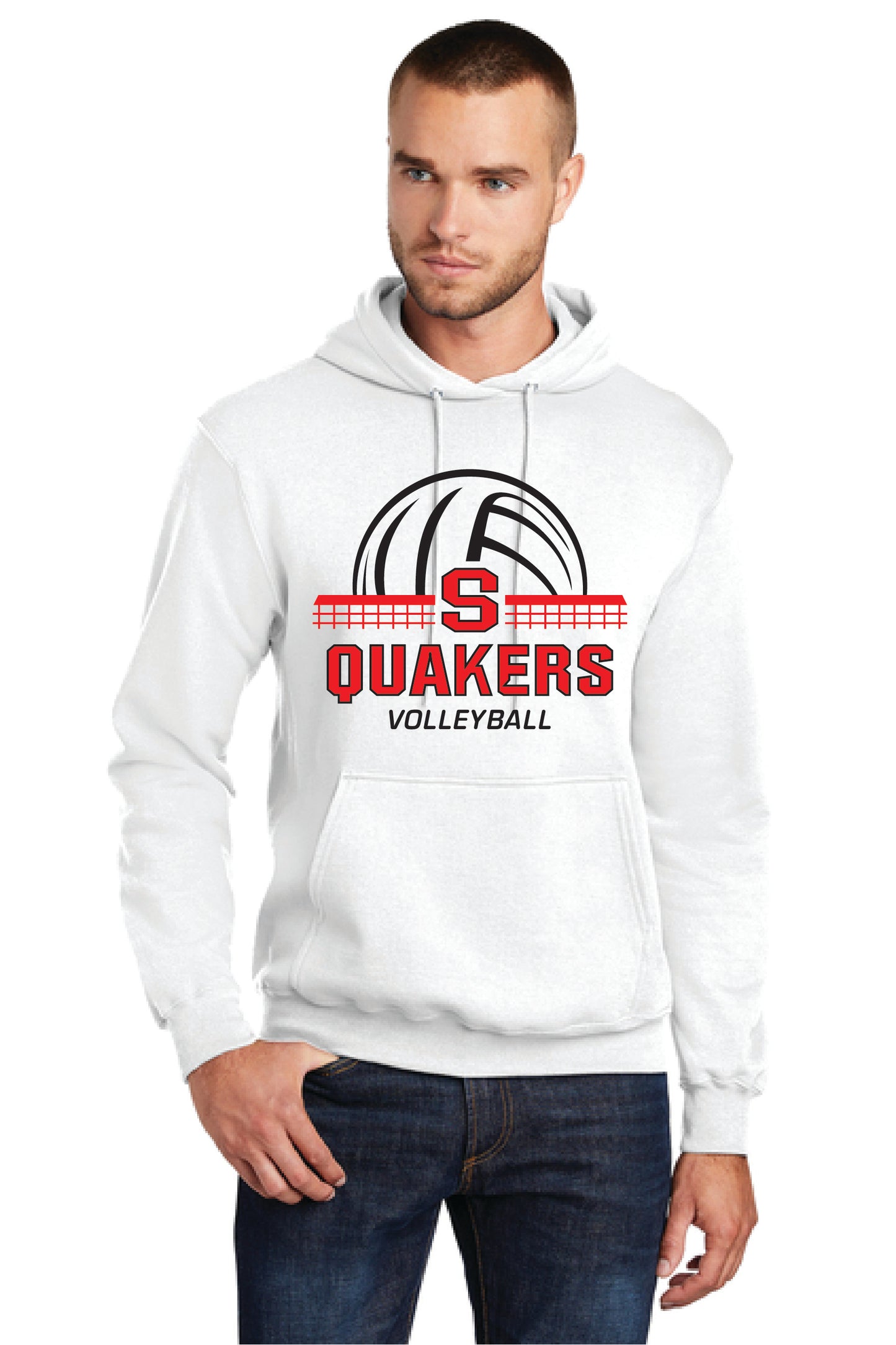 SALEM QUAKERS VOLLEYBALL PC78H Port & Company® Core Fleece Pullover Hooded Sweatshirt 3