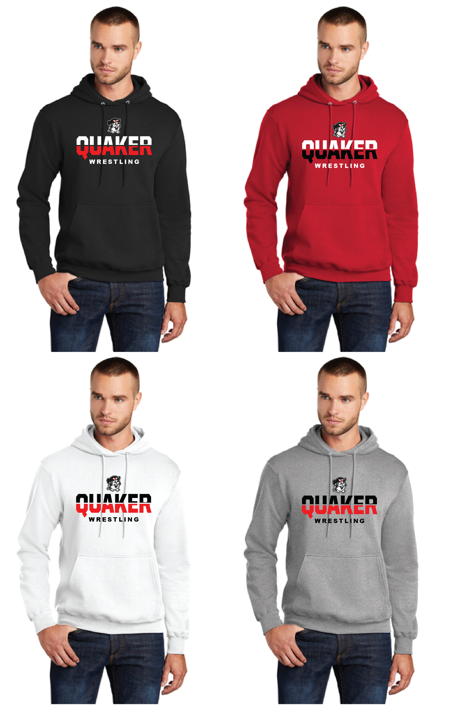 SALEM QUAKERS WRESTLING Port & Company® PC78H Core Fleece Pullover Hooded Sweatshirt 12