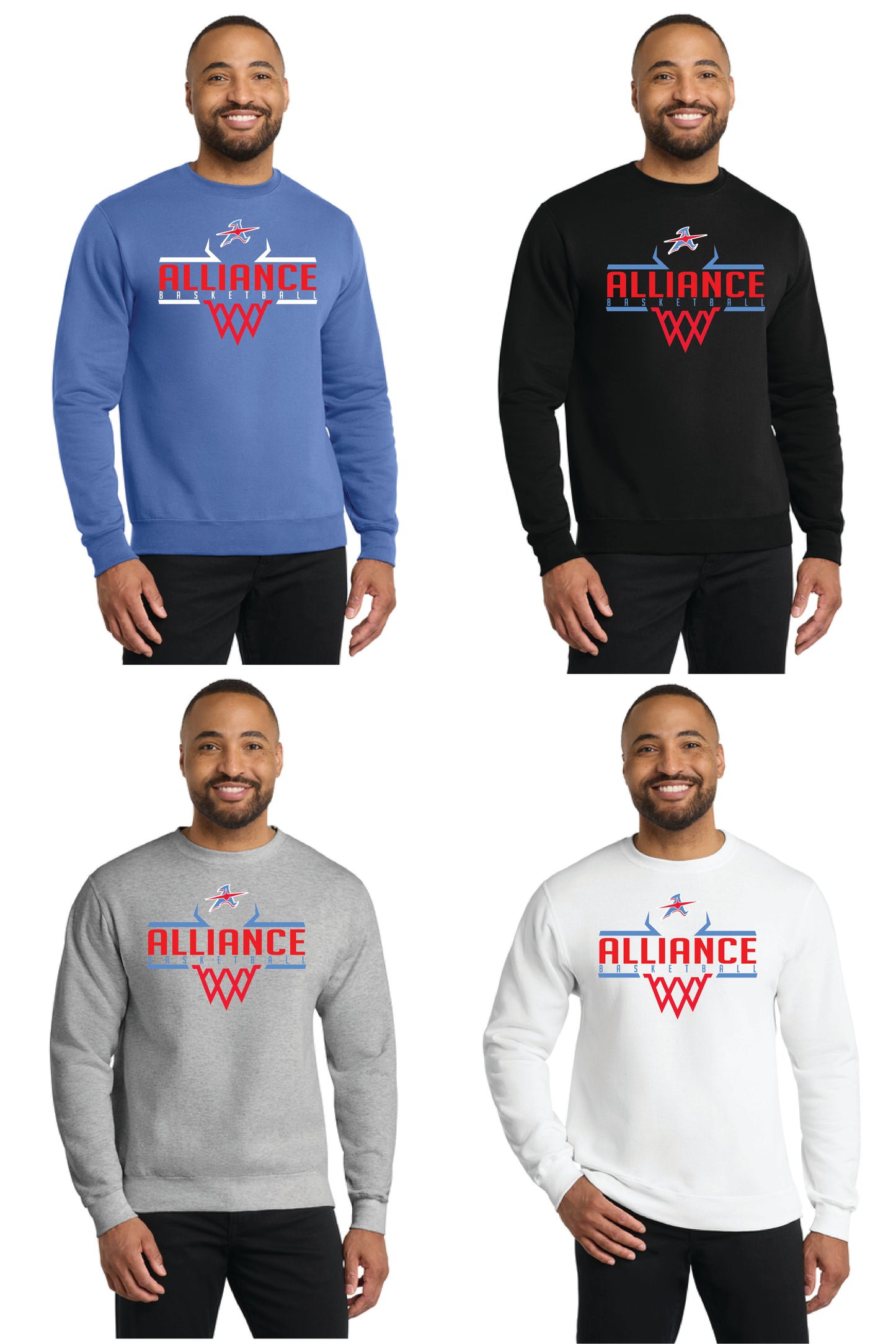 ALLIANCE AVIATORS Basketball PC78 Port & Company® Core Fleece Crewneck Sweatshirt 11