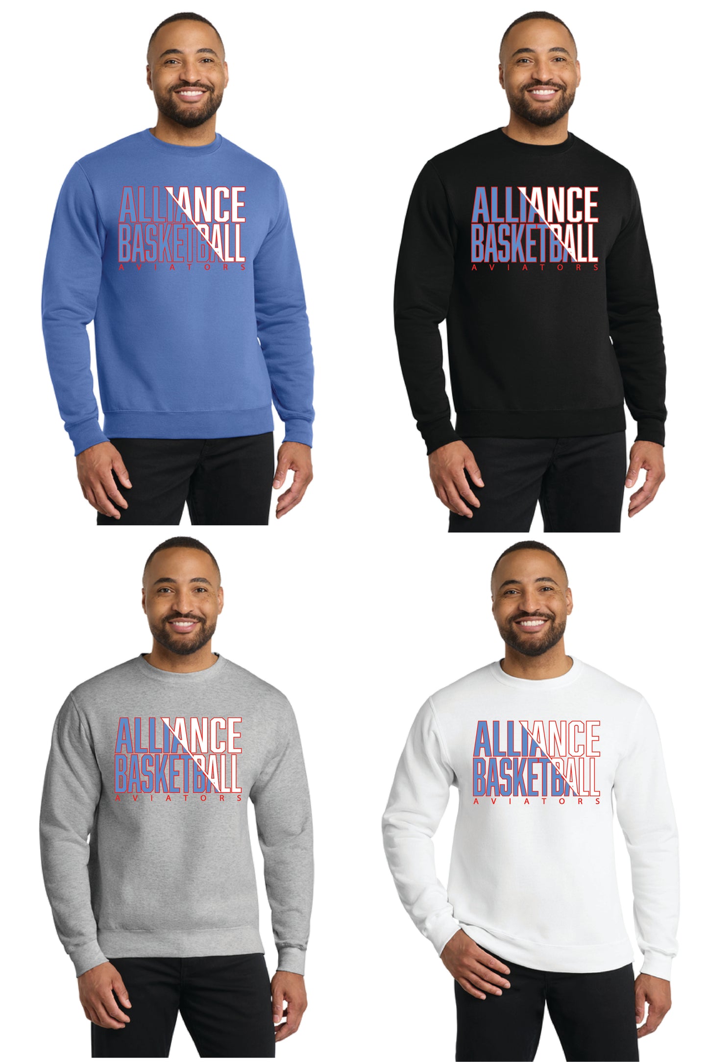 ALLIANCE AVIATORS Basketball PC78 Port & Company® Core Fleece Crewneck Sweatshirt 13