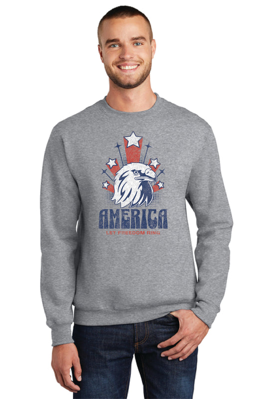 LET FREEDOM RING Port & Company® Core Fleece Crewneck Sweatshirt 22