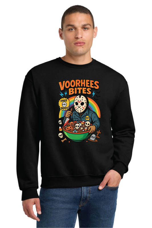 HALLOWEEN VOORHEES BITES Port & Company® Core Fleece Crewneck Sweatshirt HW-7