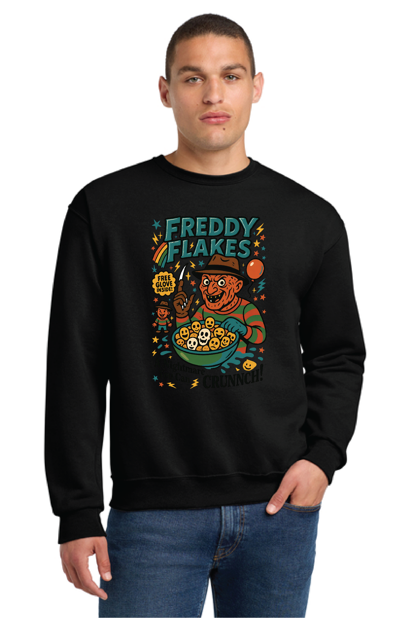 HALLOWEEN FREDDY FLAKES PC55LS Port & Company® Long Sleeve Core Cotton Tee HW-5