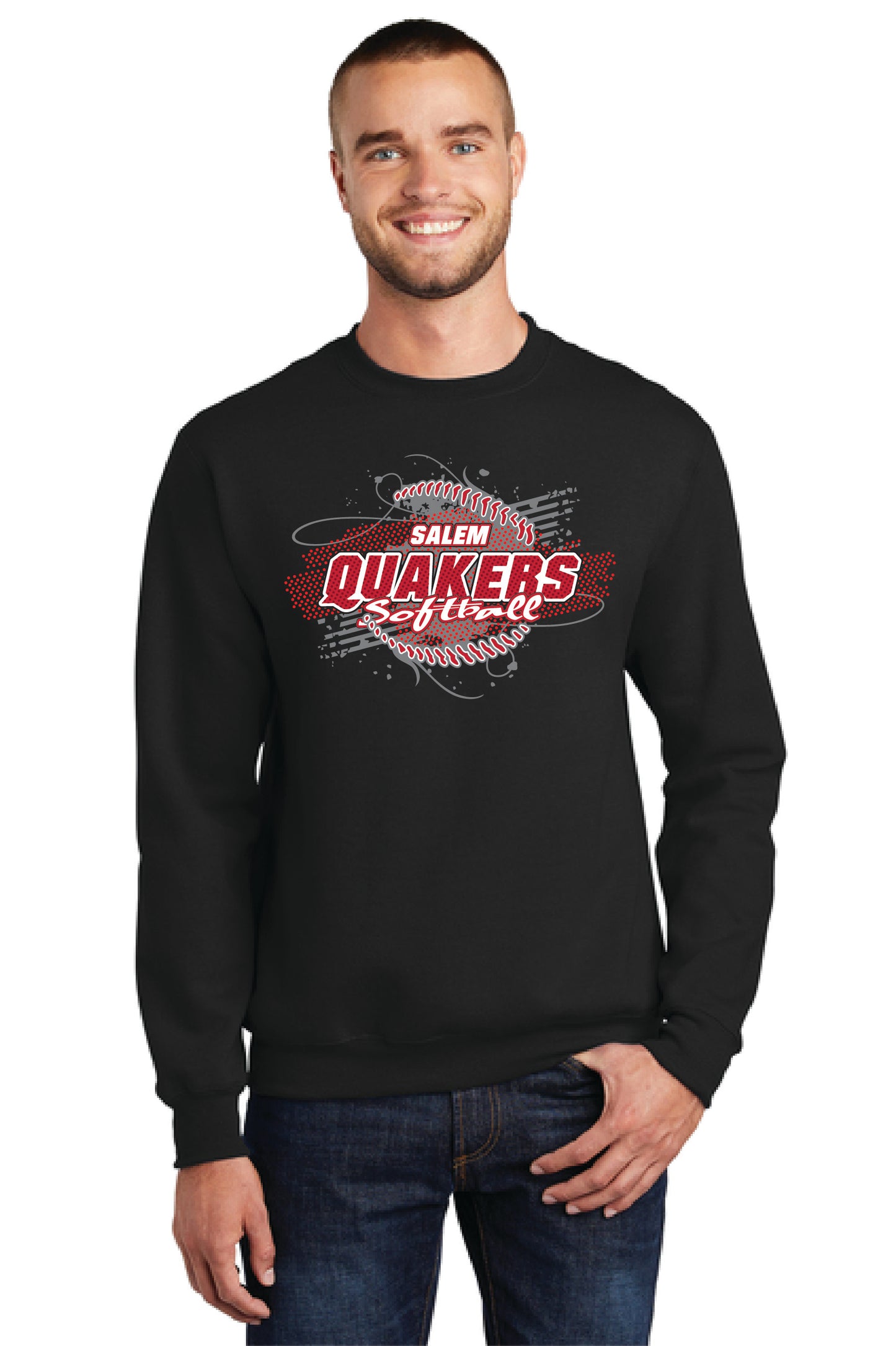 SALEM QUAKERS SOFTBALL Port & Company® Core Fleece Crewneck Sweatshirt 1