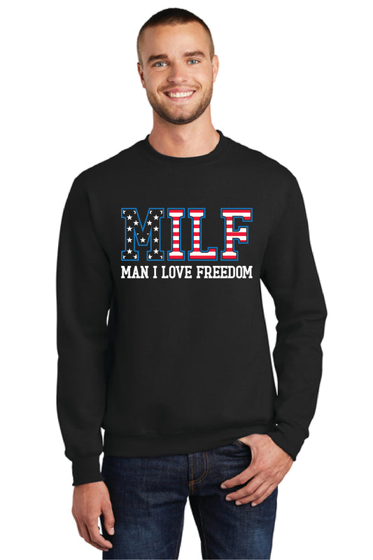 MILF MAN I LOVE FREEDOM Port & Company® Core Fleece Crewneck Sweatshirt 21