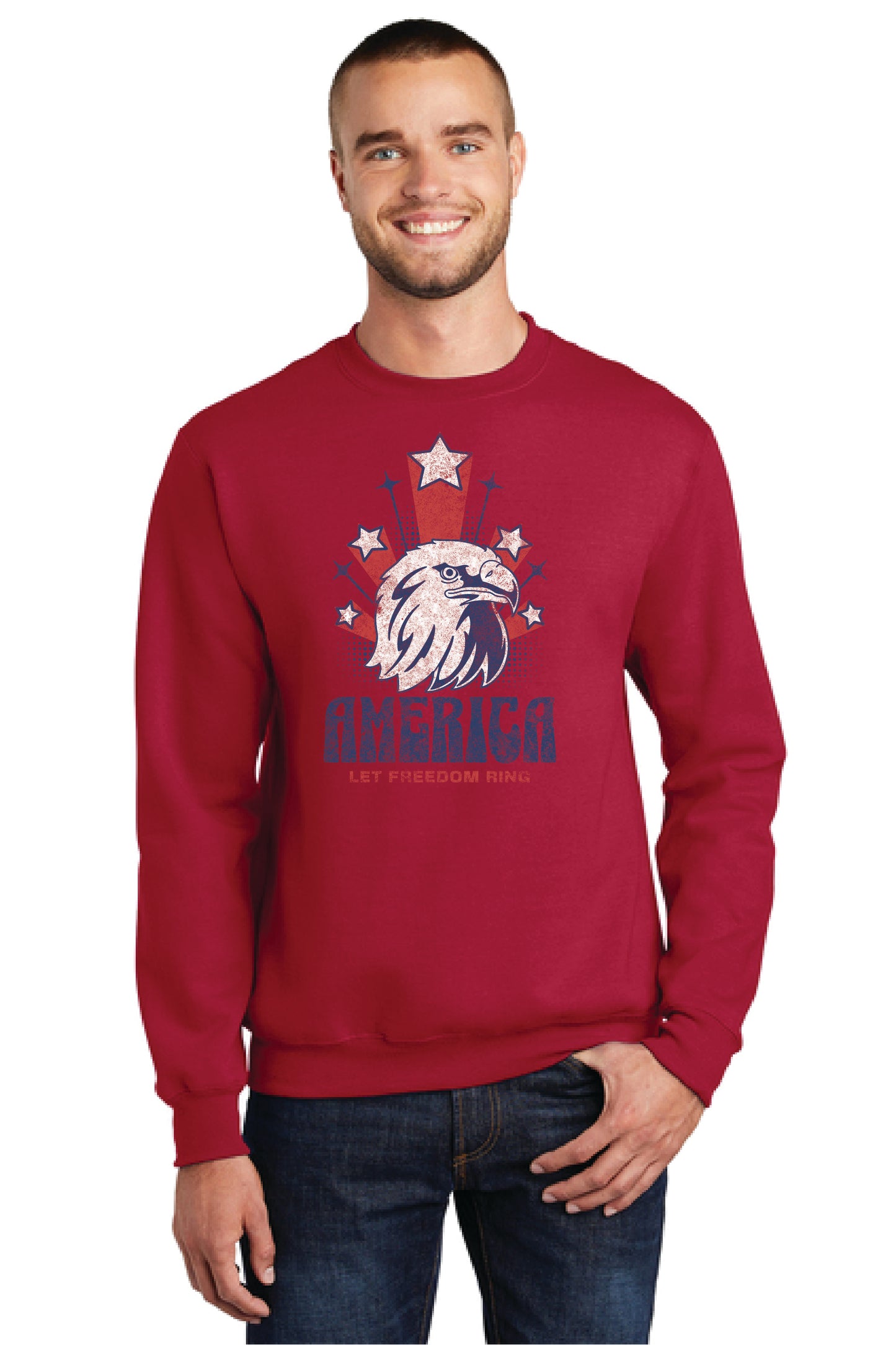 LET FREEDOM RING Port & Company® Core Fleece Crewneck Sweatshirt 22