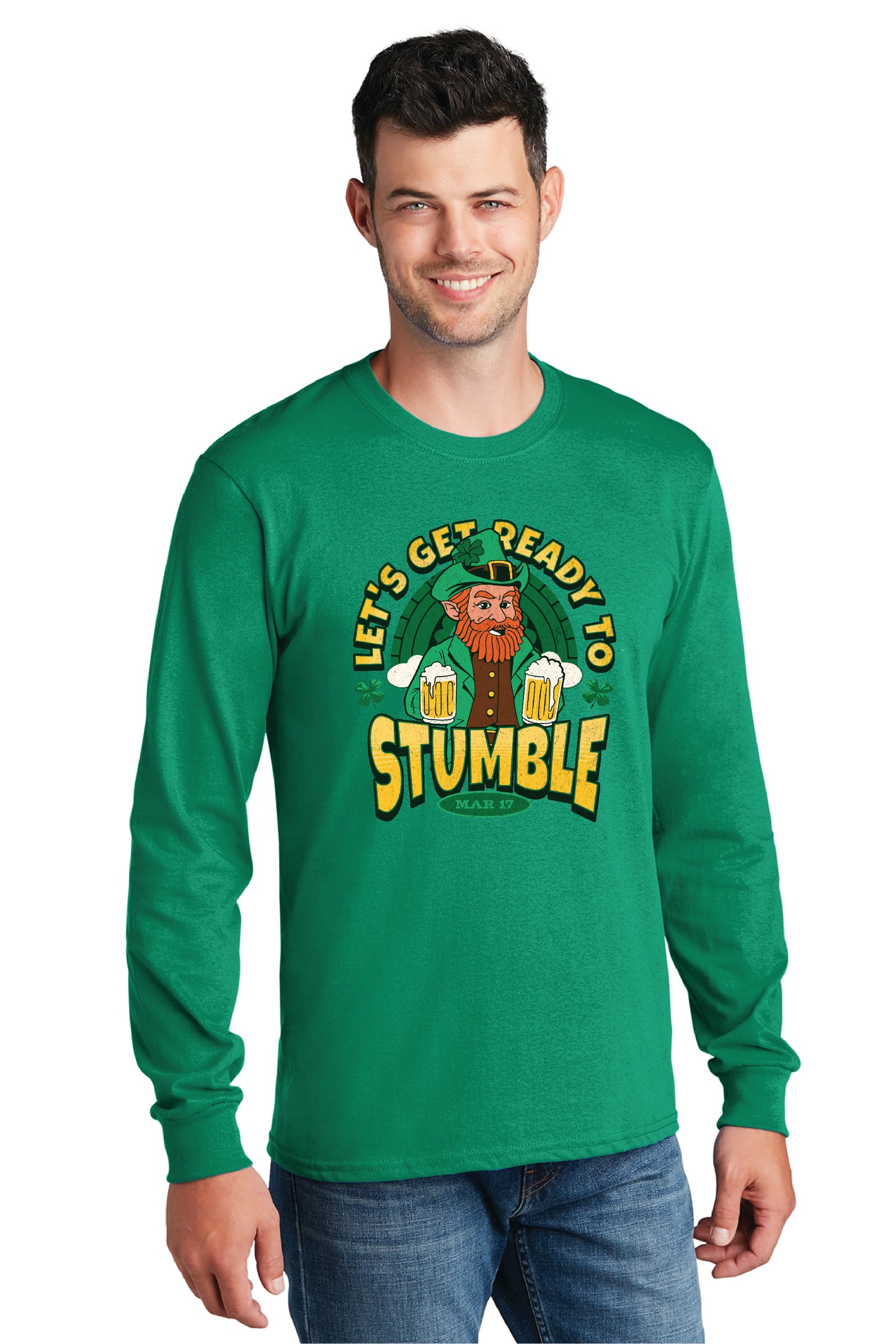 LETS GET READY TO STUMBLE Port & Company® Long Sleeve Core Cotton Tee 6