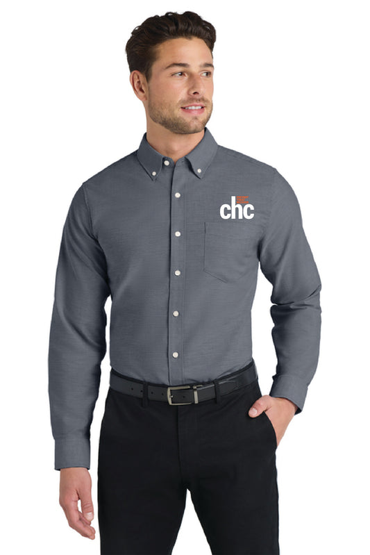 S658 Port Authority® SuperPro™ Oxford Shirt EMB CHC-22