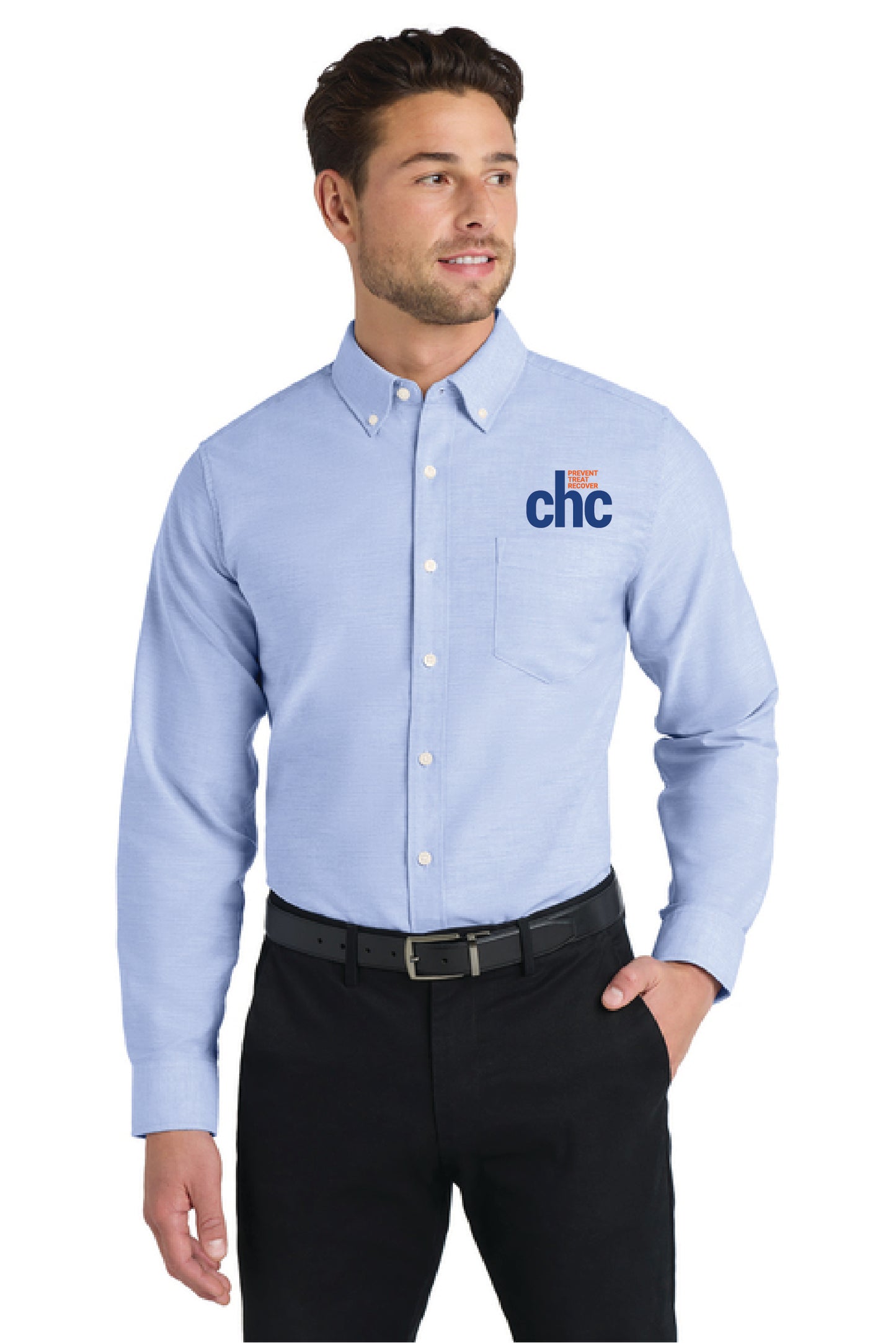 S658 Port Authority® SuperPro™ Oxford Shirt EMB CHC-22