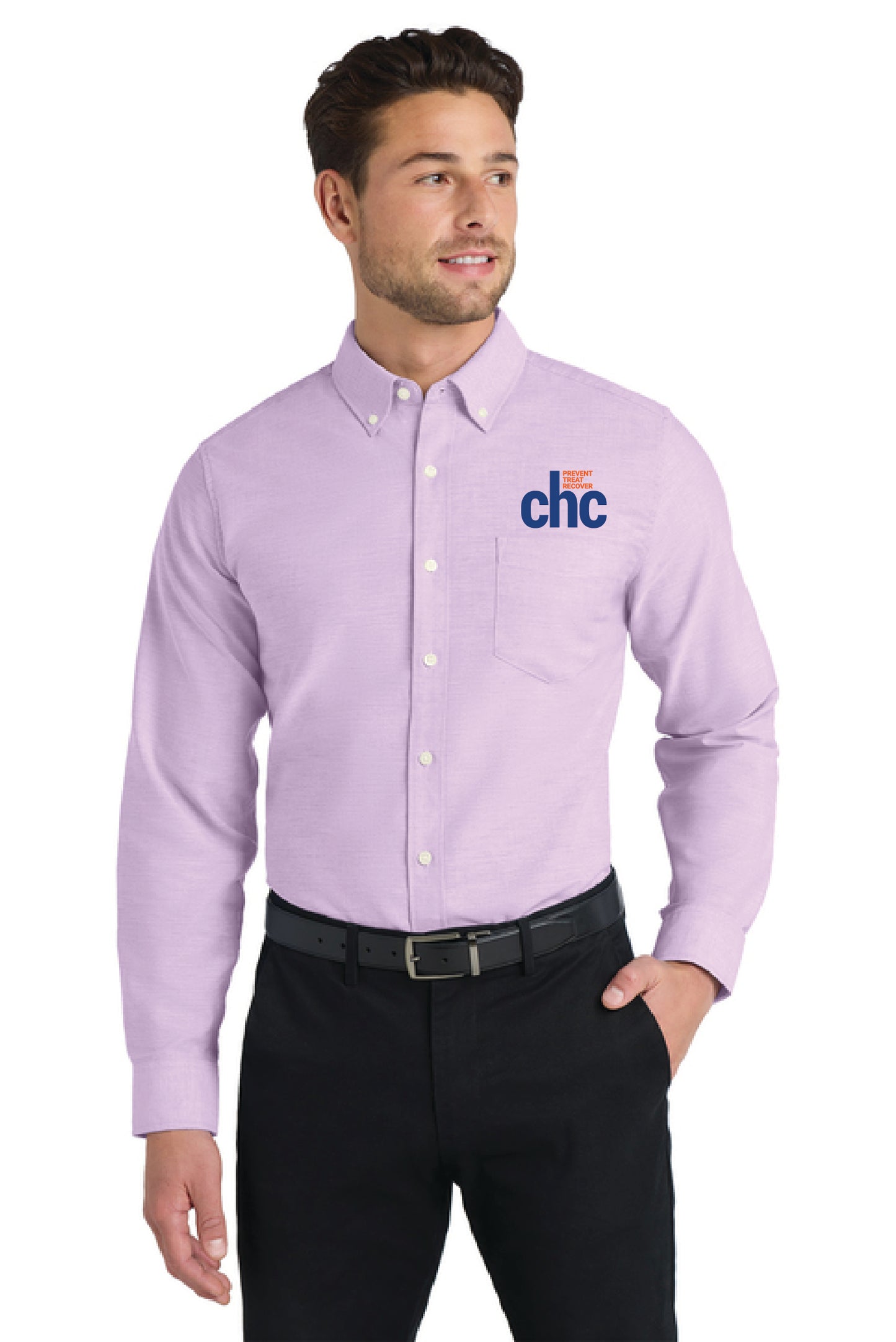 S658 Port Authority® SuperPro™ Oxford Shirt EMB CHC-22