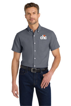 S659 Port Authority® Short Sleeve SuperPro™ Oxford Shirt EMB CHC-23