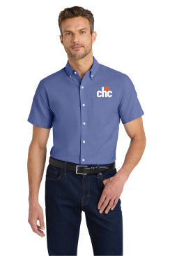 S659 Port Authority® Short Sleeve SuperPro™ Oxford Shirt EMB CHC-23