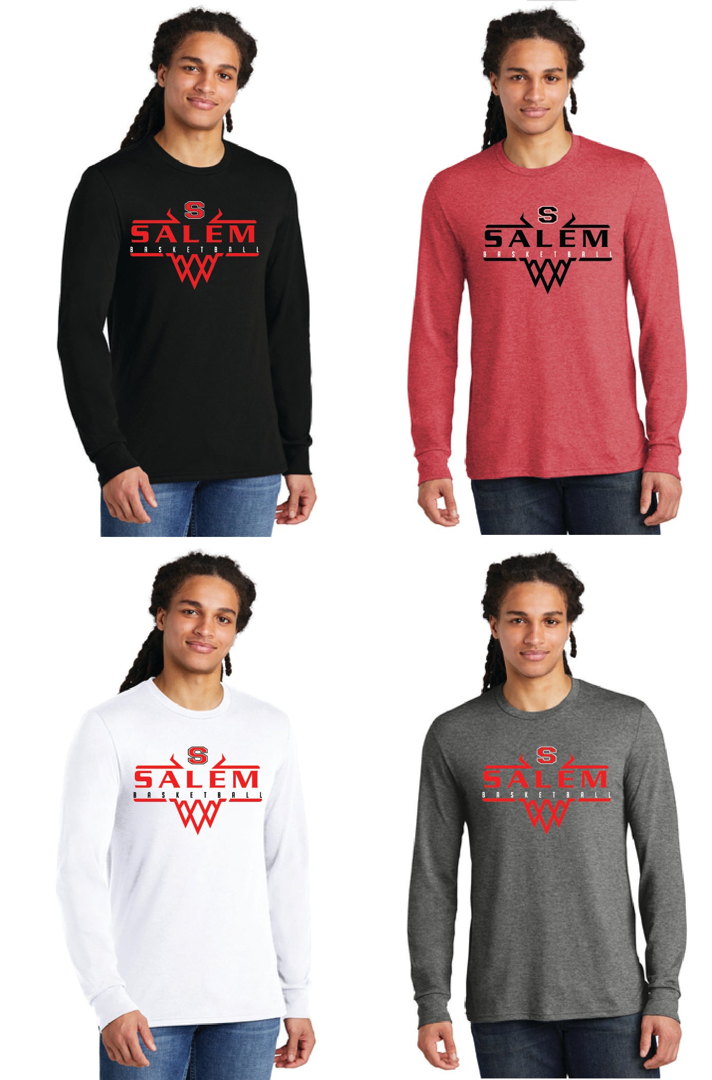 SALEM QUAKERS BASKETBALL DM132 District ® Perfect Tri ® Long Sleeve Tee 10