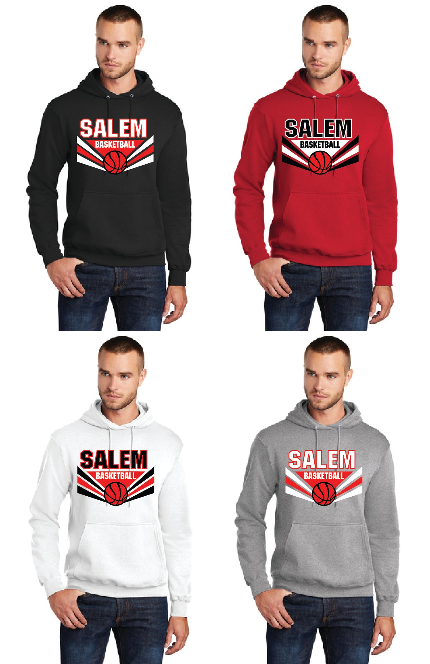 SALEM QUAKERS BASKETBALL Port & Company® Core Fleece Pullover Hooded Sweatshirt 6
