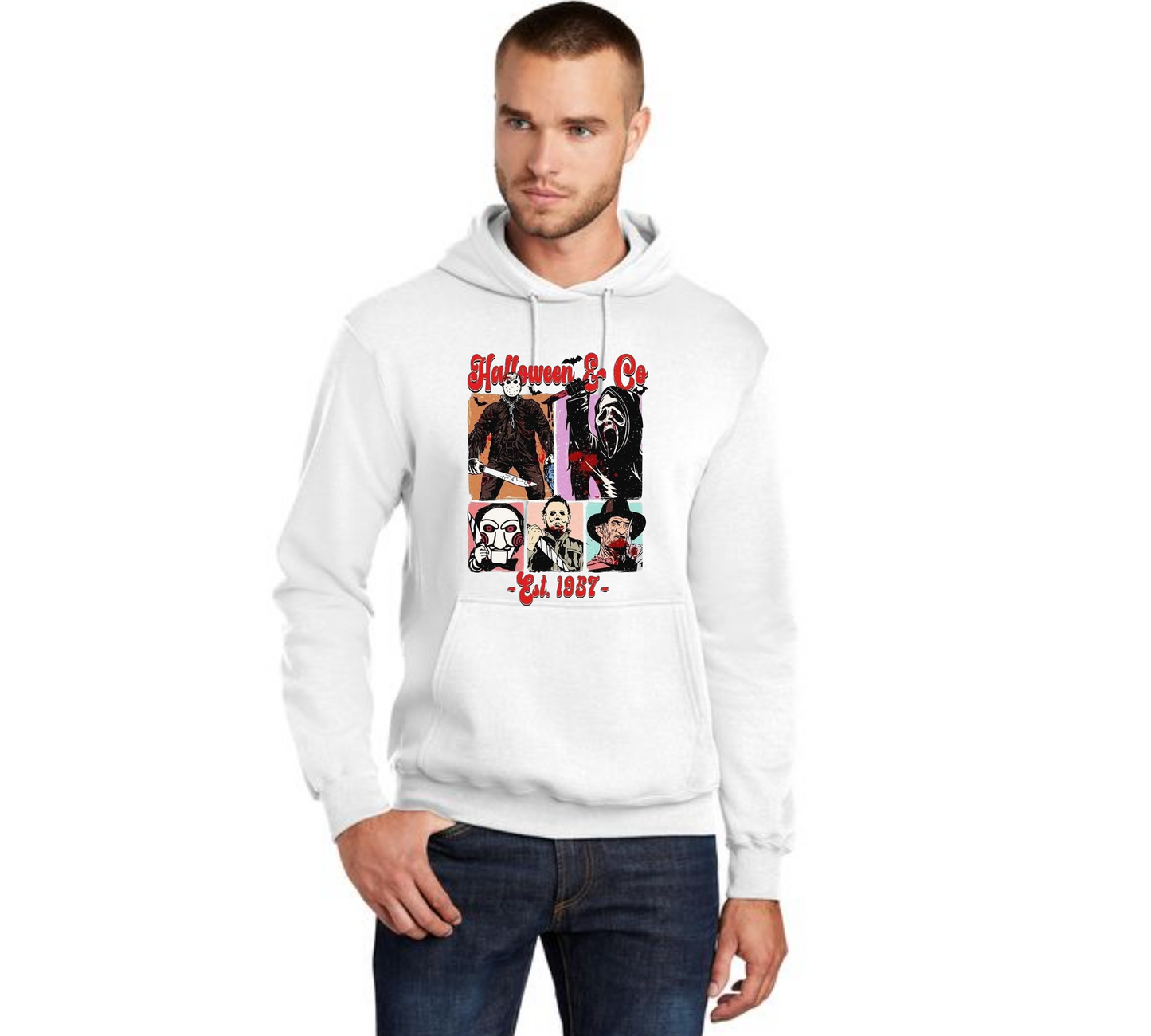 HALLOWEEN PC78H Port & Company® Core Fleece Pullover Hooded Sweatshirt HW-49
