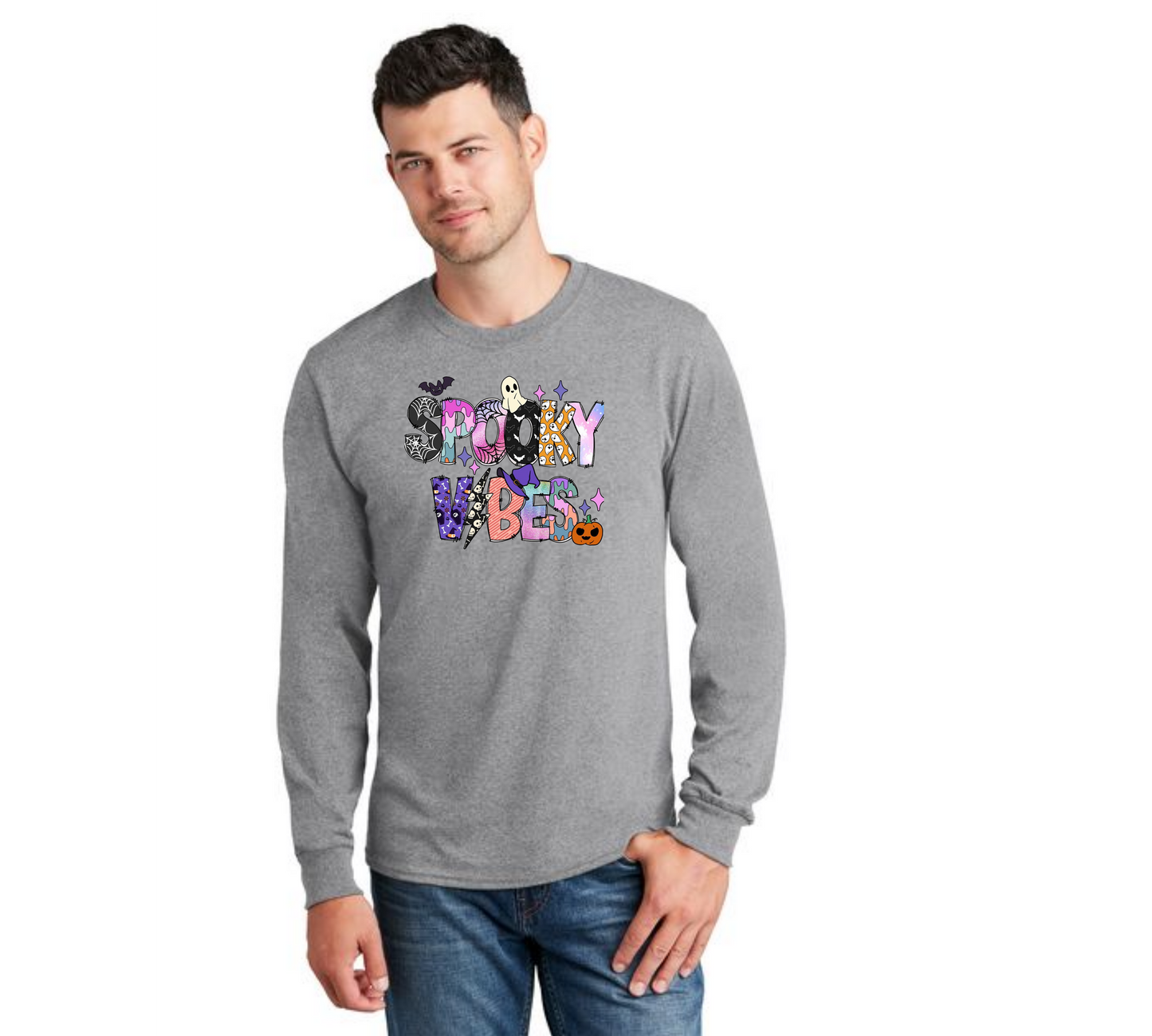 HALLOWEEN PC55LS Port & Company® Long Sleeve Core Cotton Tee HW-68