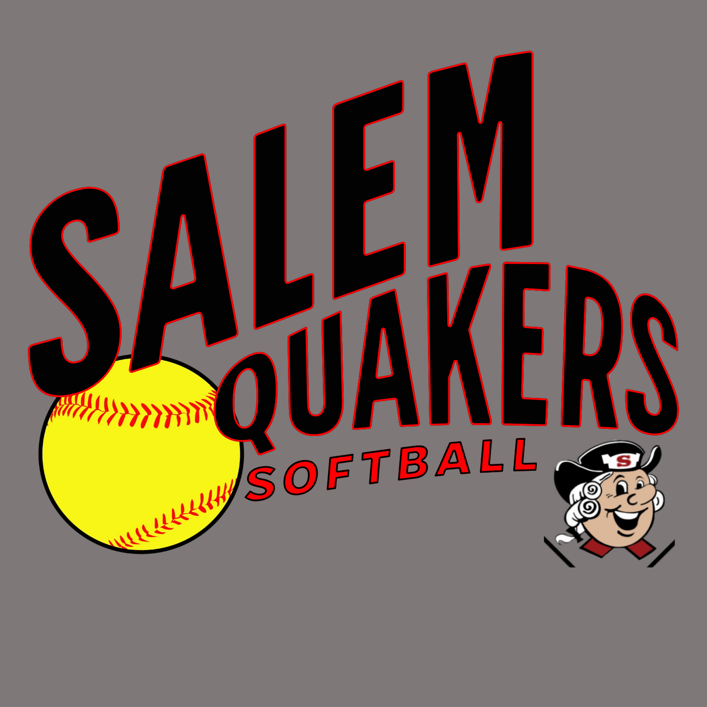 SALEM QUAKERS SOFTBALL PC54LS Port & Company® Long Sleeve Core Cotton Tee 18
