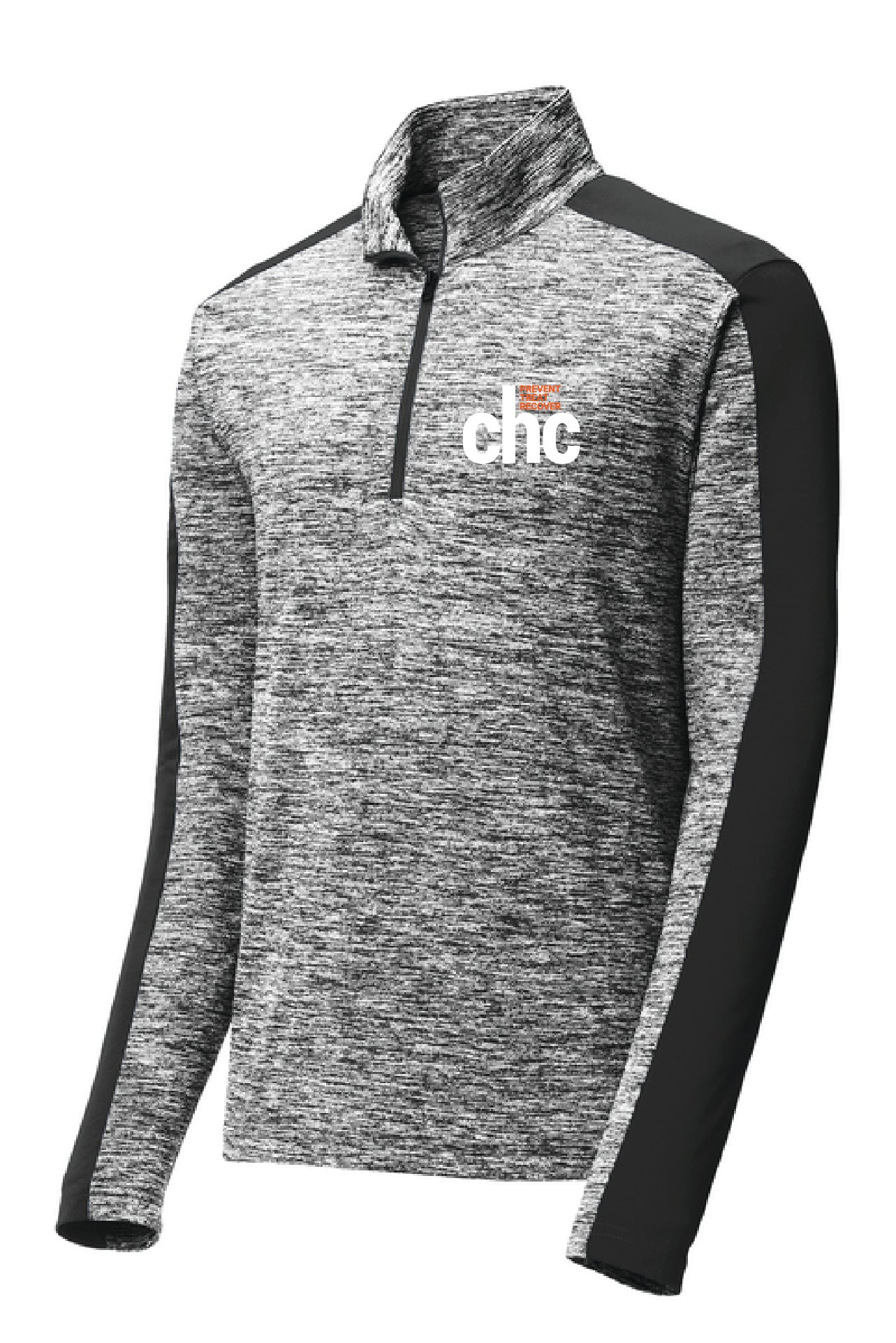 ST397 Sport-Tek® PosiCharge® Electric Heather Colorblock 1/4-Zip Pullover EMB CHC-24