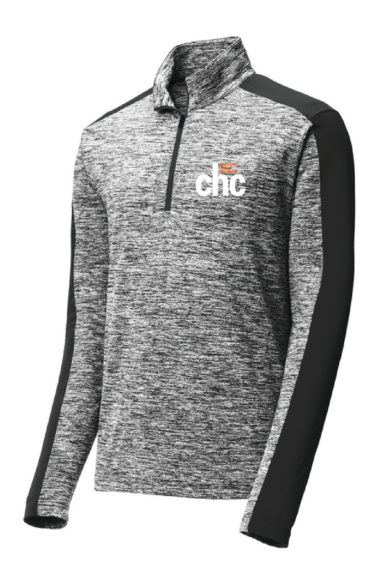 ST397 Sport-Tek® PosiCharge® Electric Heather Colorblock 1/4-Zip Pullover EMB CHC-24