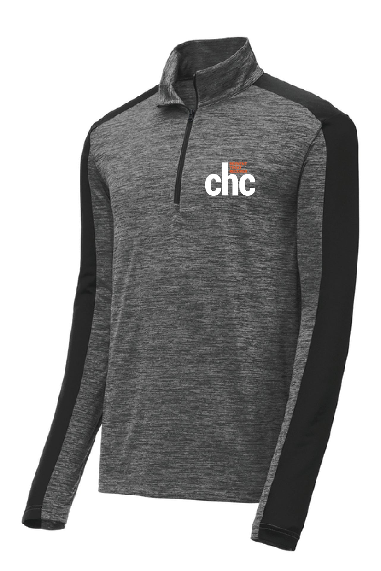 ST397 Sport-Tek® PosiCharge® Electric Heather Colorblock 1/4-Zip Pullover EMB CHC-24