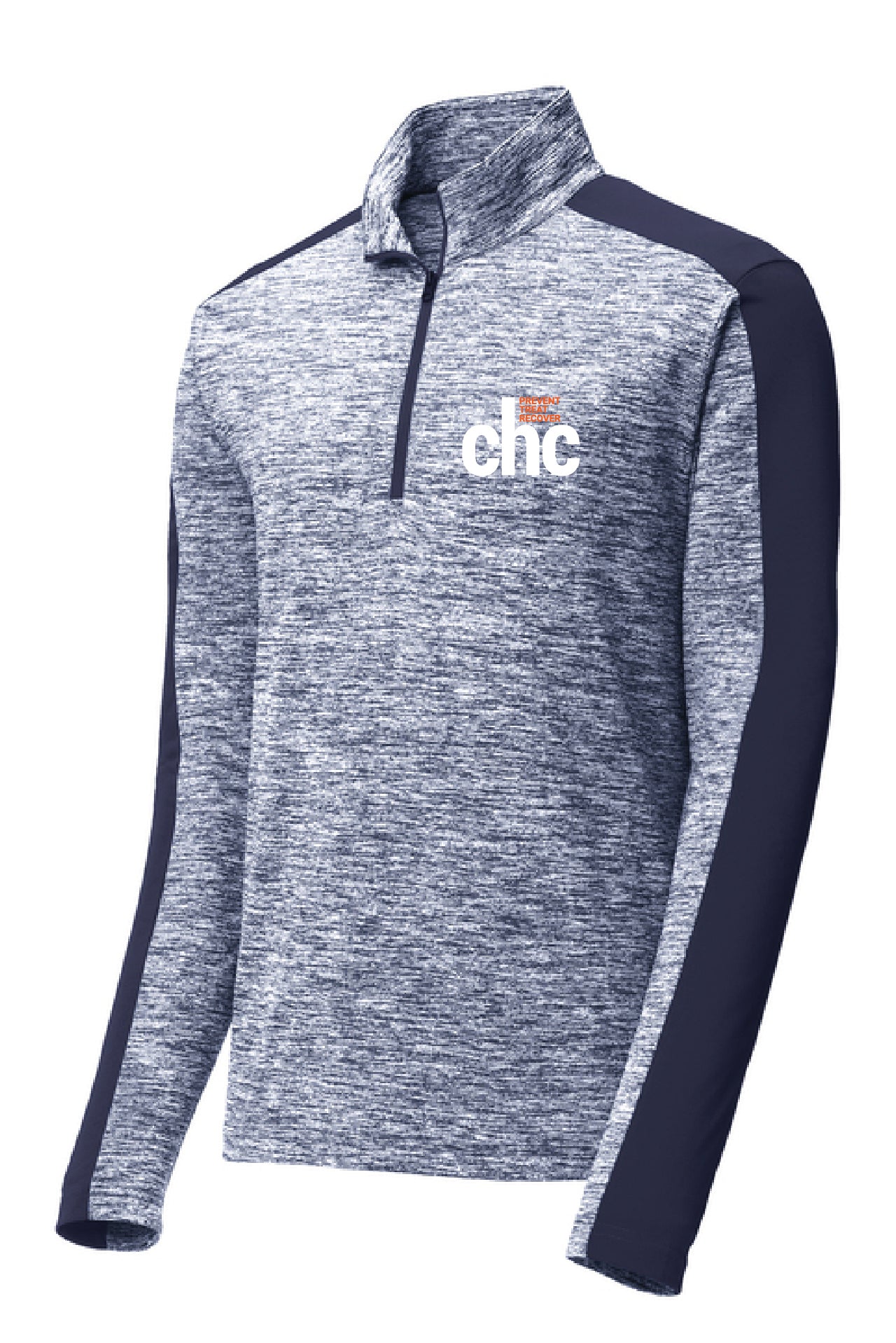 ST397 Sport-Tek® PosiCharge® Electric Heather Colorblock 1/4-Zip Pullover EMB CHC-24