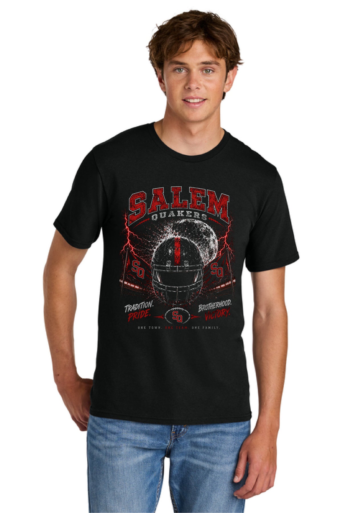 SALEM QUAKERS FOOTBALL Port & Co® Easy Cotton Tee SF-14