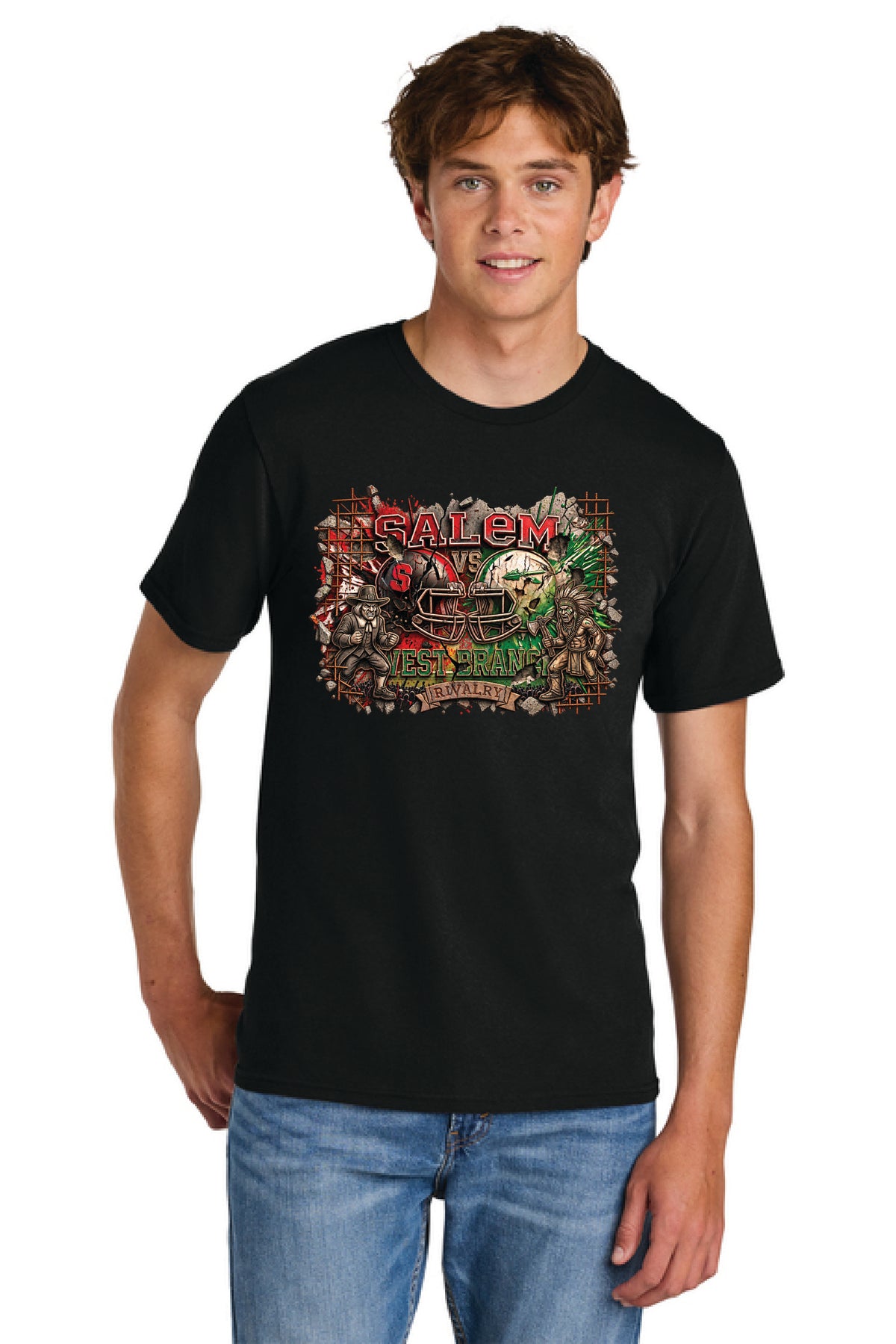 SALEM QUAKERS FOOTBALL PC43 Port & Co® Easy Cotton Tee SF-17