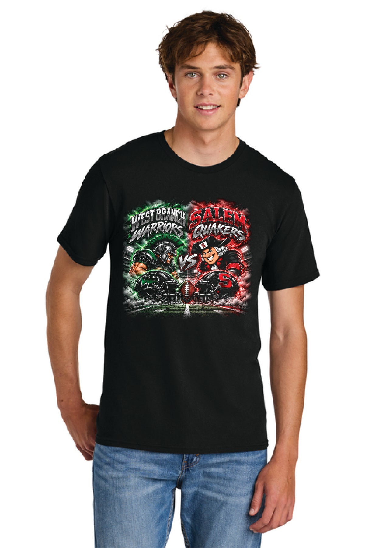 SALEM QUAKERS FOOTBALL PC43 Port & Co® Easy Cotton Tee SF-23