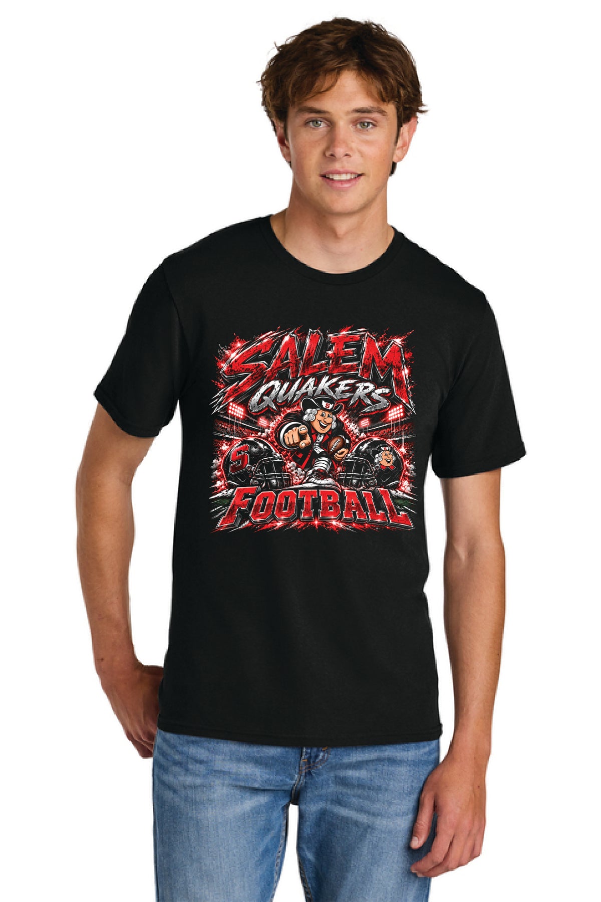 SALEM QUAKERS FOOTBALL PC43 Port & Co® Easy Cotton Tee SF-21