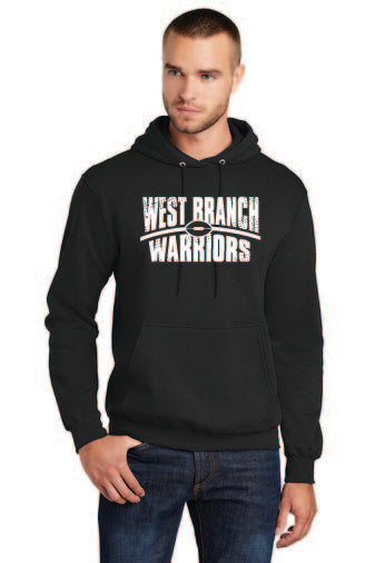 West Branch Football PC78H Port & Company® Core Fleece Pullover Hooded Sweatshirt 1 (Screen Print )