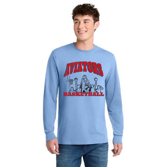 ALLIANCE AVIATORS Basketball PC55LS Port & Company® Long Sleeve Core Blend Tee 2