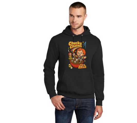 HALLOWEEN CHUCKY CHARMS PC78H Port & Company® Core Fleece Pullover Hooded Sweatshirt HW-1