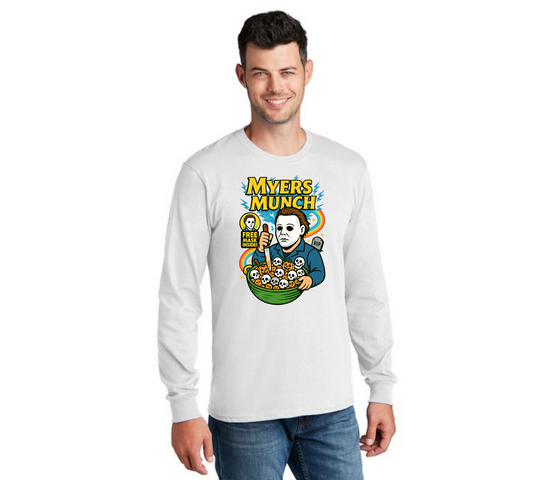 HALLOWEEN MYERS MUNCH PC55LS Port & Company® Long Sleeve Core Cotton Tee HW-3