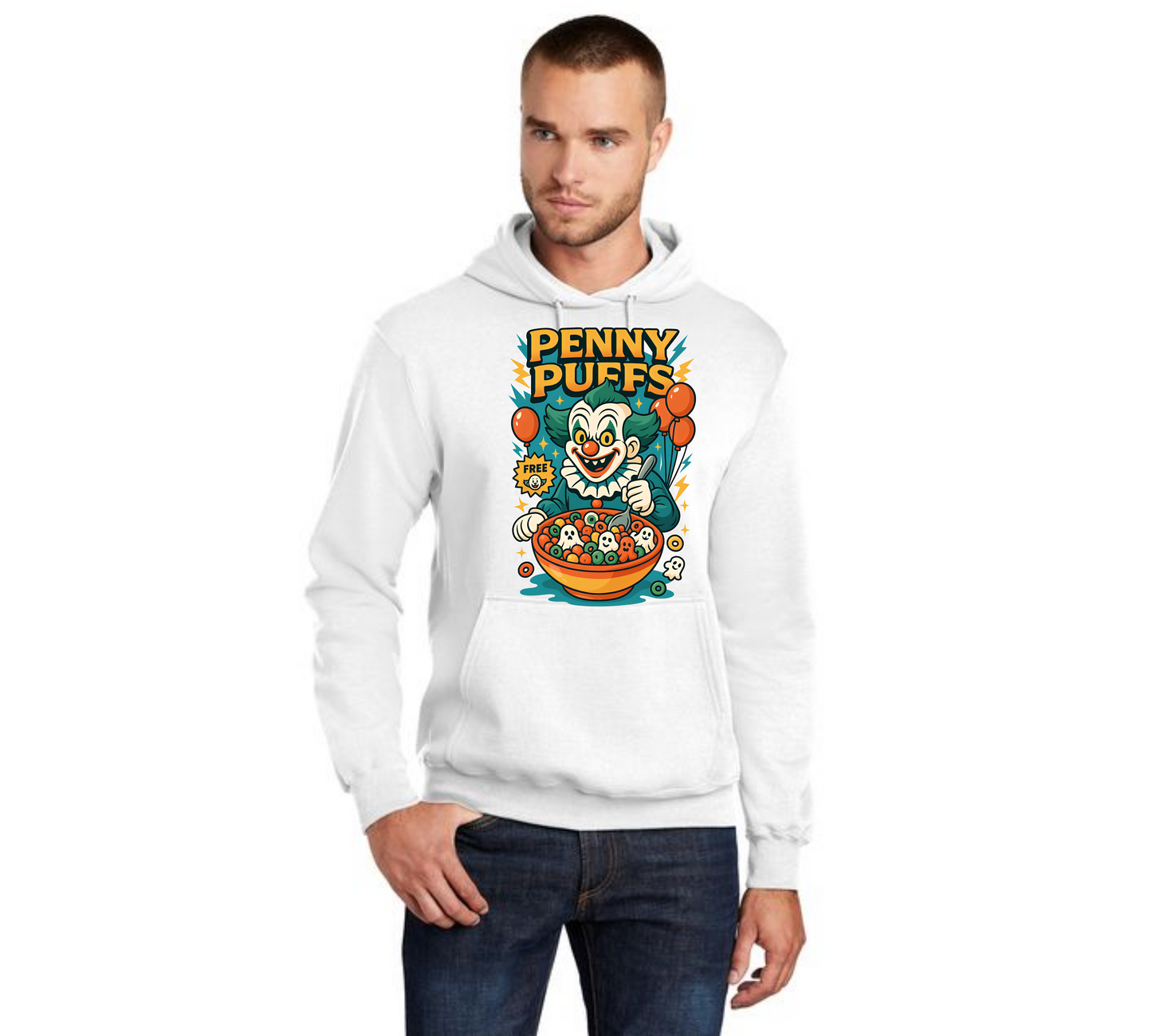 HALLOWEEN PENNY PUFFS PC78H Port & Company® Core Fleece Pullover Hooded Sweatshirt HW-4