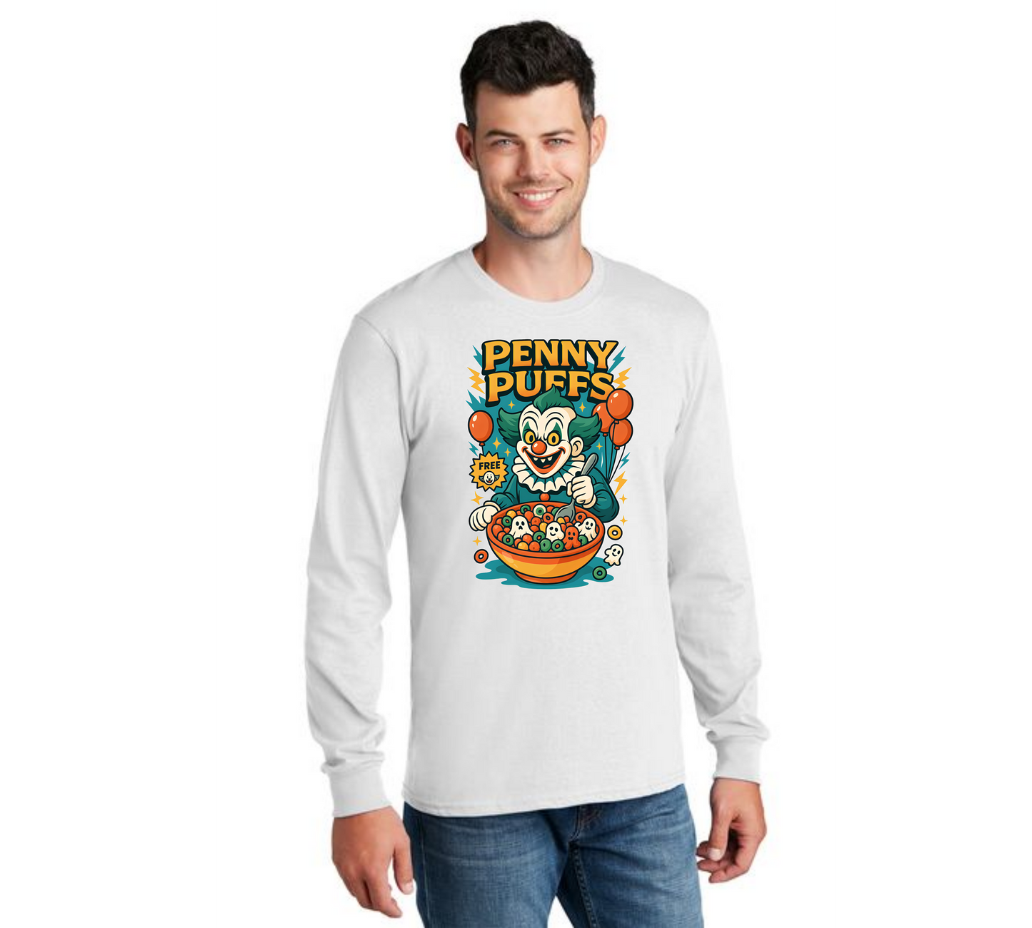 HALLOWEEN PENNY PUFFS PC55LS Port & Company® Long Sleeve Core Cotton Tee HW-4