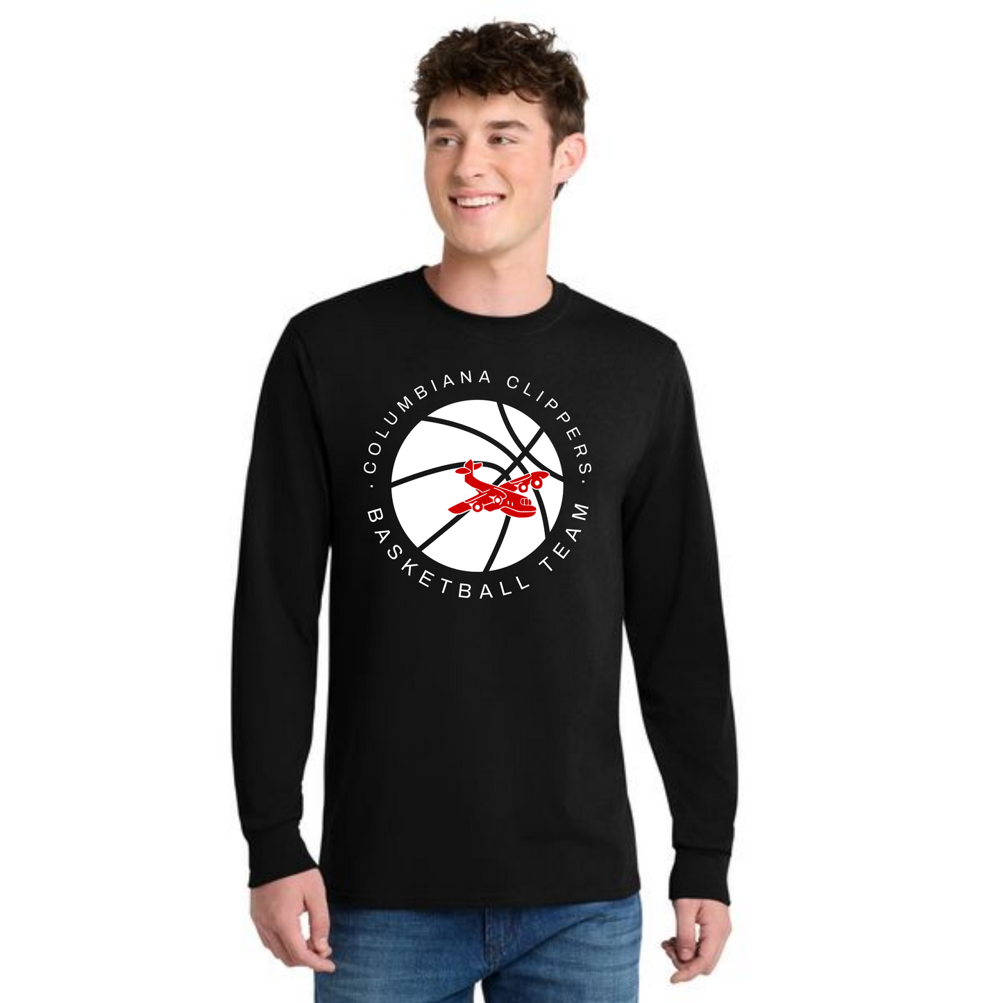 Columbiana Clippers Basketball PC55LS Port & Company® Long Sleeve Core Blend Tee 6