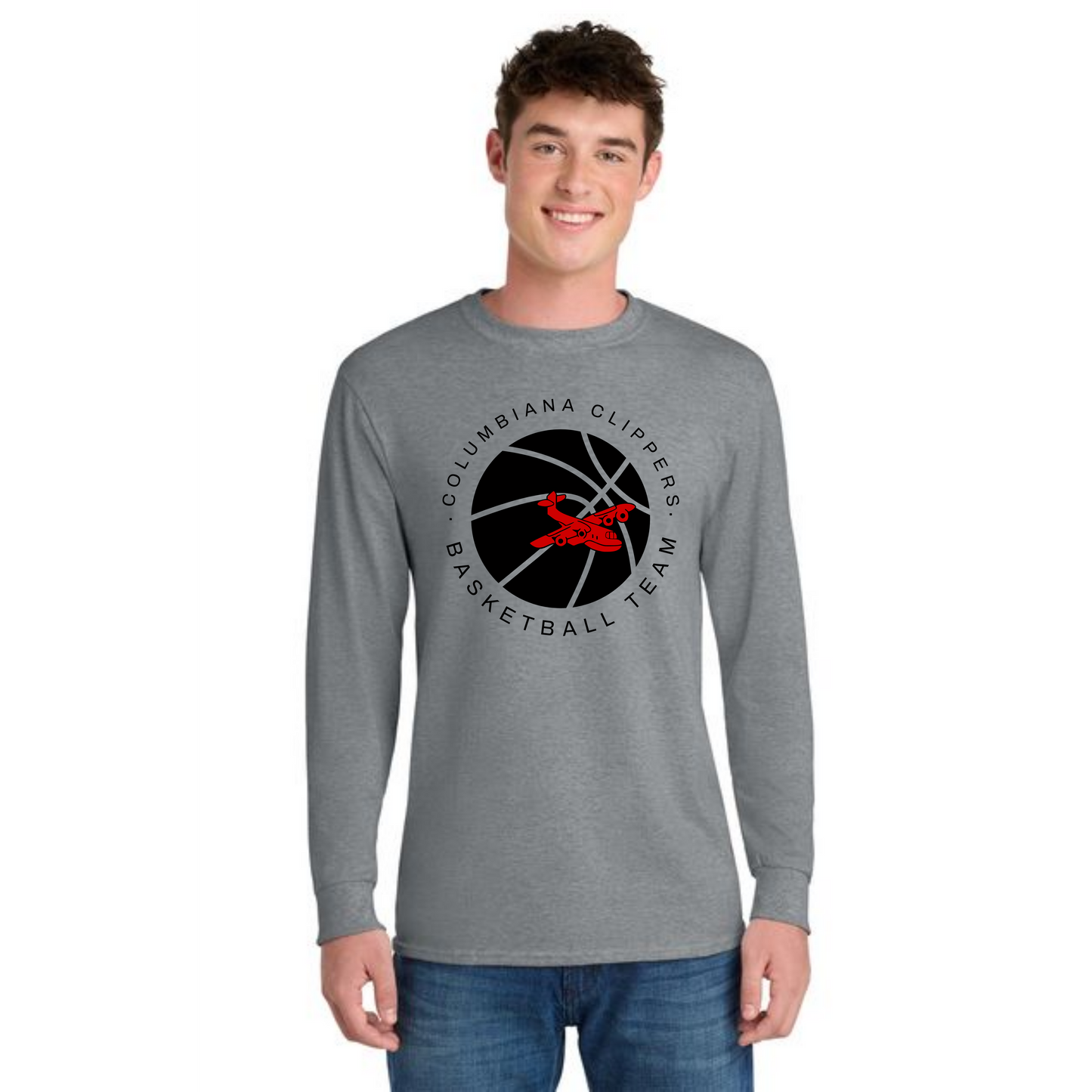 Columbiana Clippers Basketball PC55LS Port & Company® Long Sleeve Core Blend Tee 6