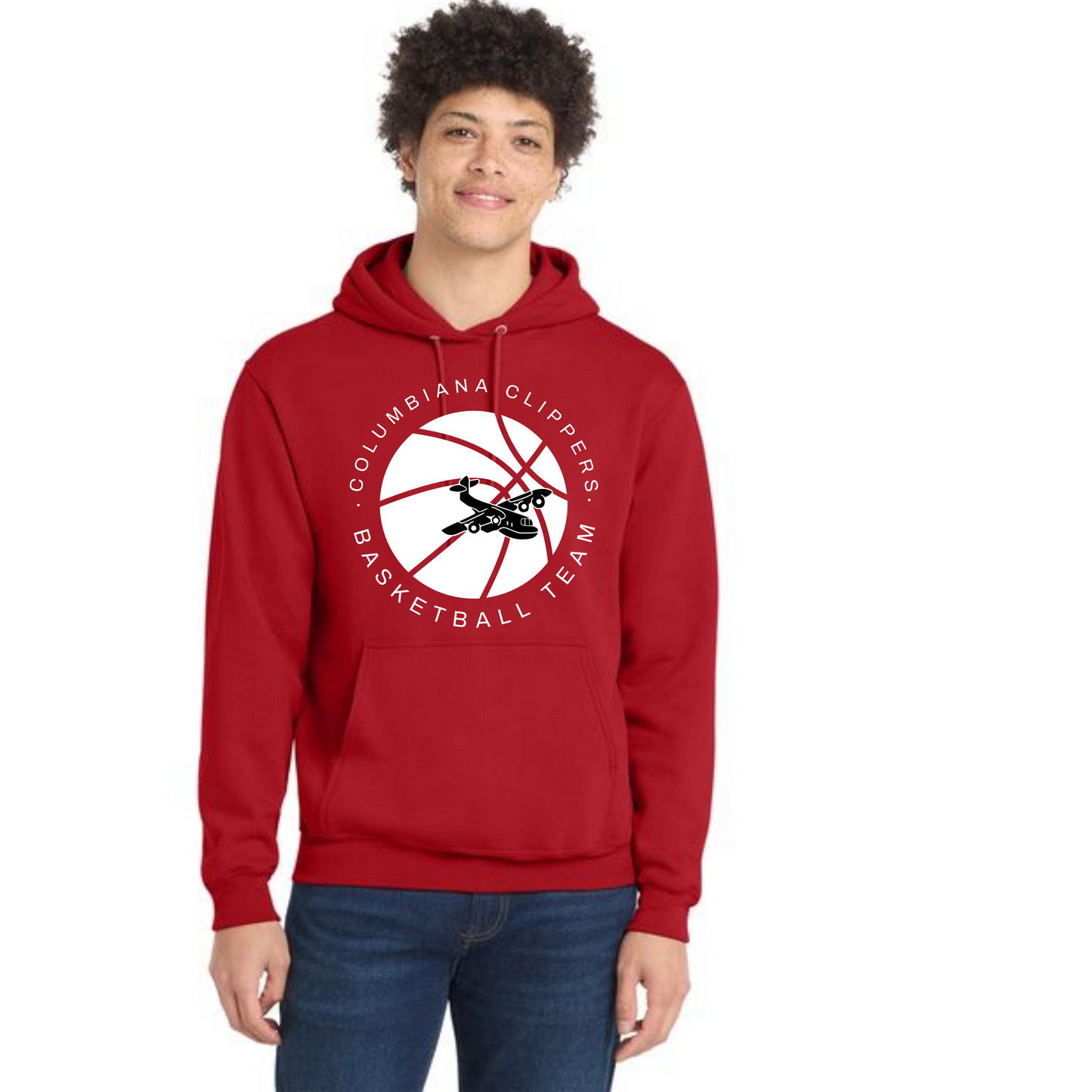 Columbiana Clippers Basketball PC78H Port & Company® Core Fleece Pullover Hooded Sweatshirt 6