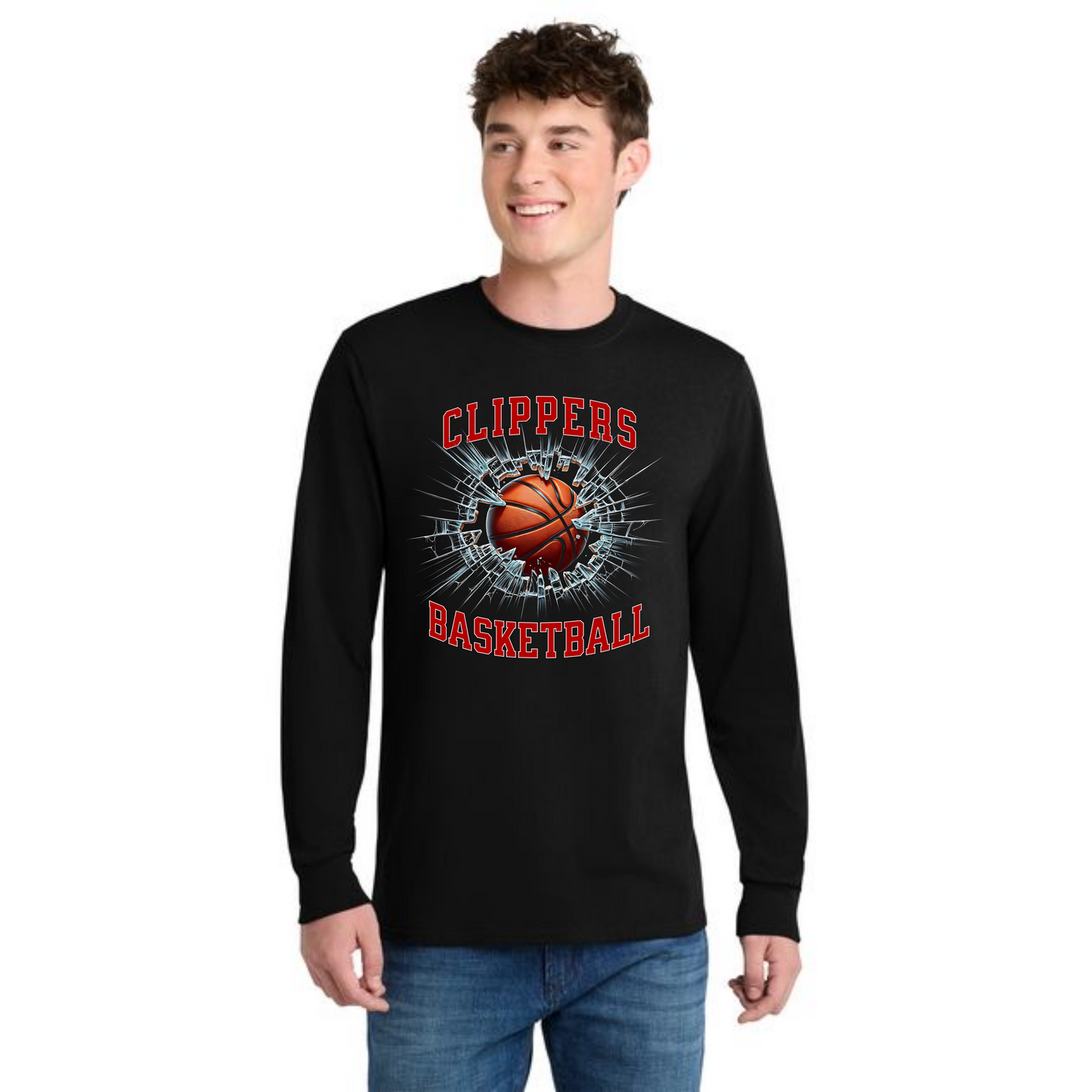 Columbiana Clippers Basketball PC55LS Port & Company® Long Sleeve Core Blend Tee 7