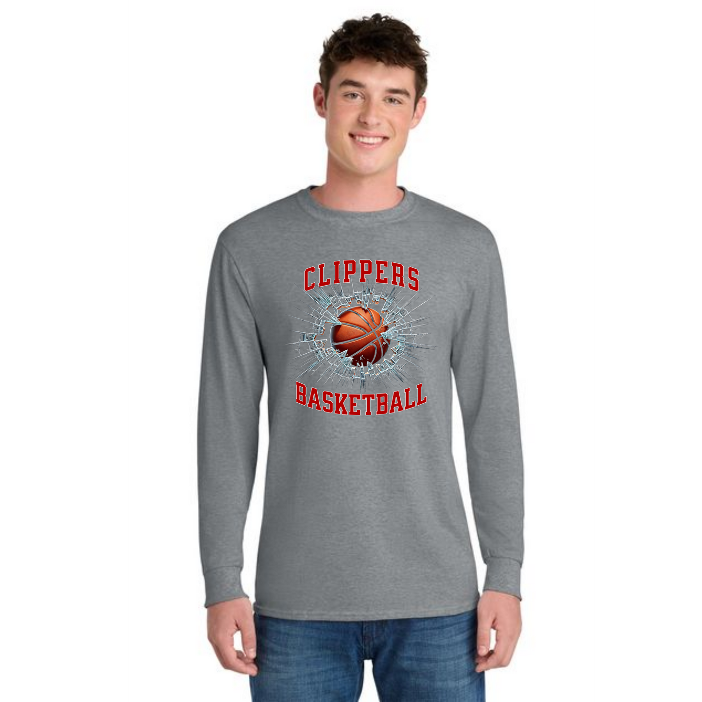 Columbiana Clippers Basketball PC55LS Port & Company® Long Sleeve Core Blend Tee 7