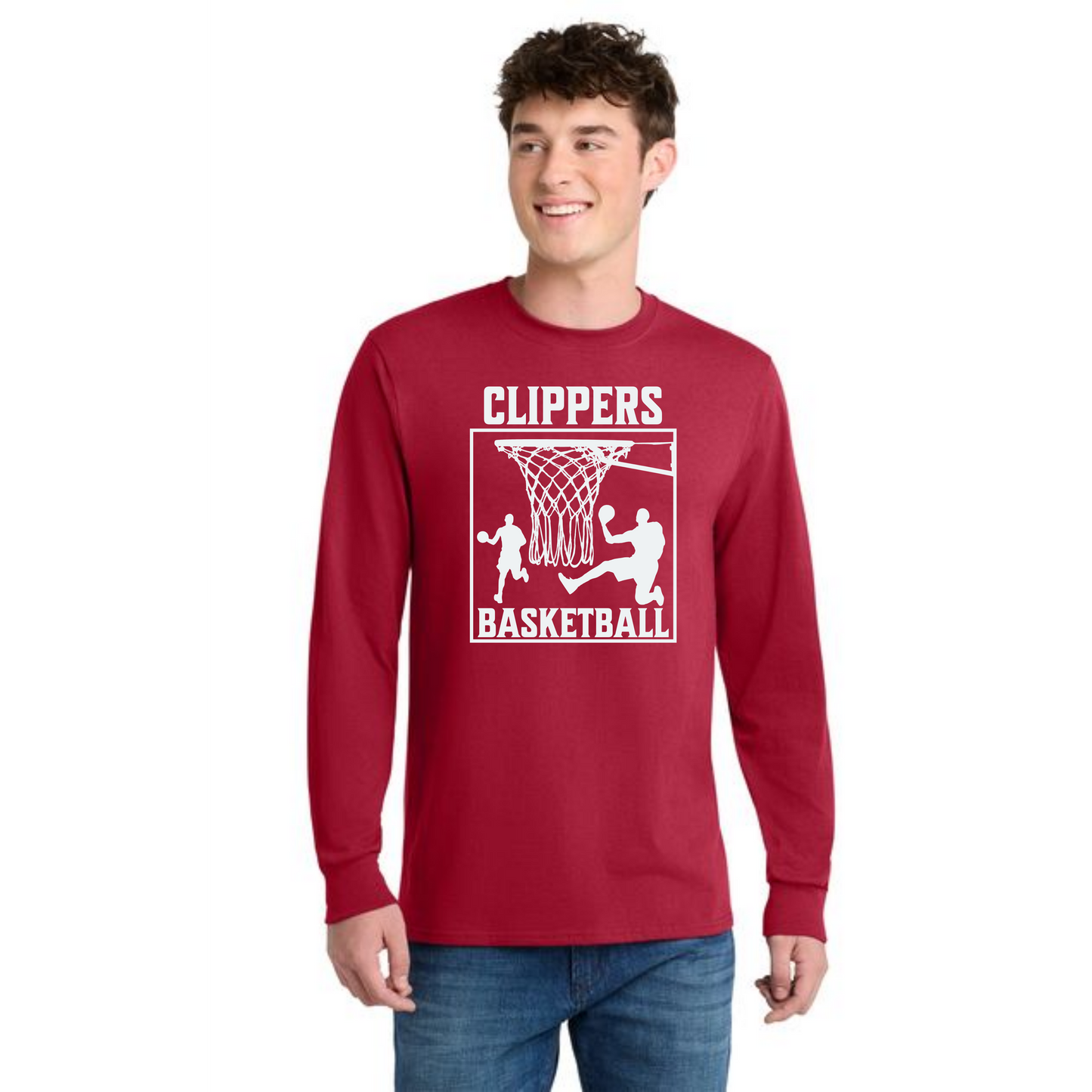 Columbiana Clippers Basketball PC55LS Port & Company® Long Sleeve Core Blend Tee 8