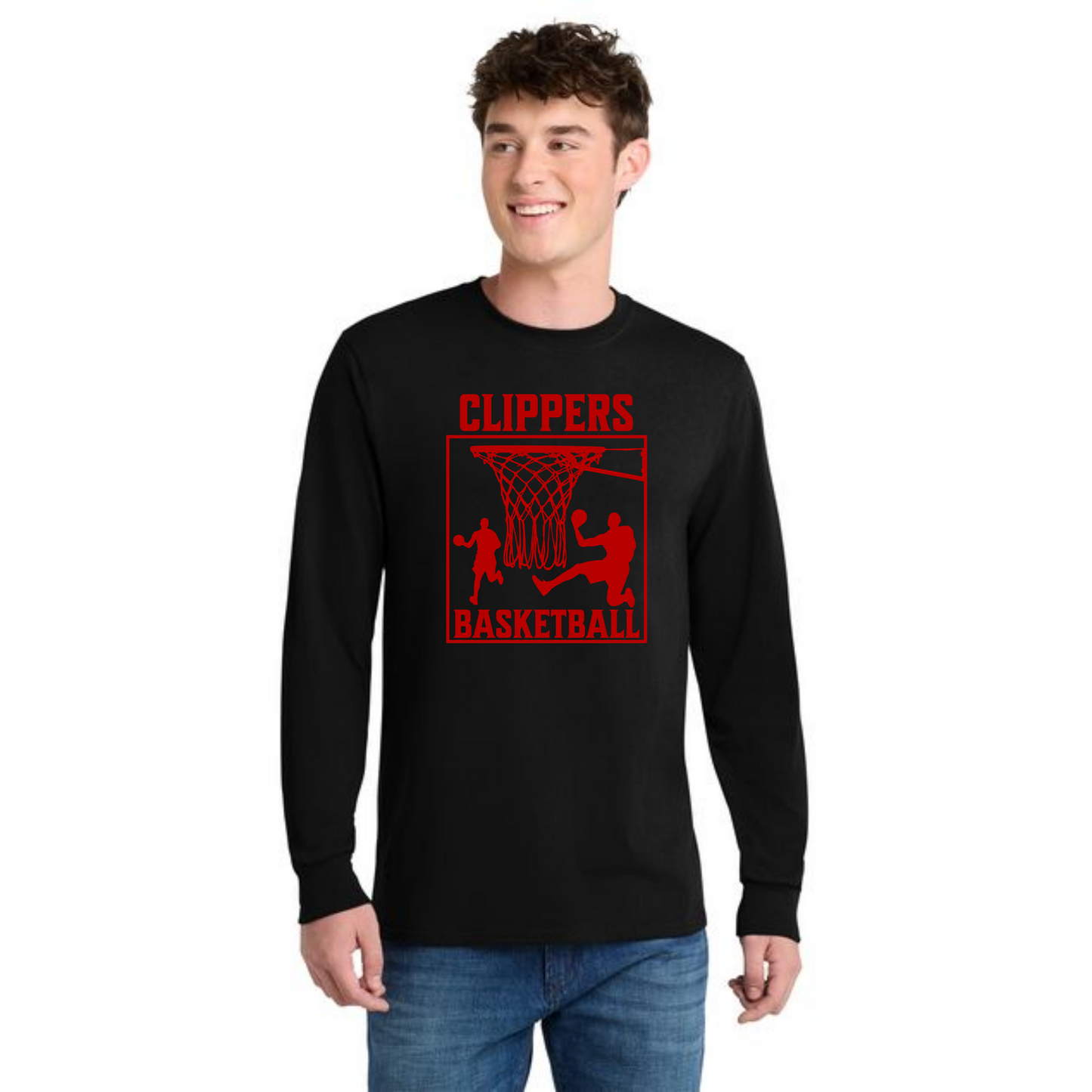Columbiana Clippers Basketball PC55LS Port & Company® Long Sleeve Core Blend Tee 8