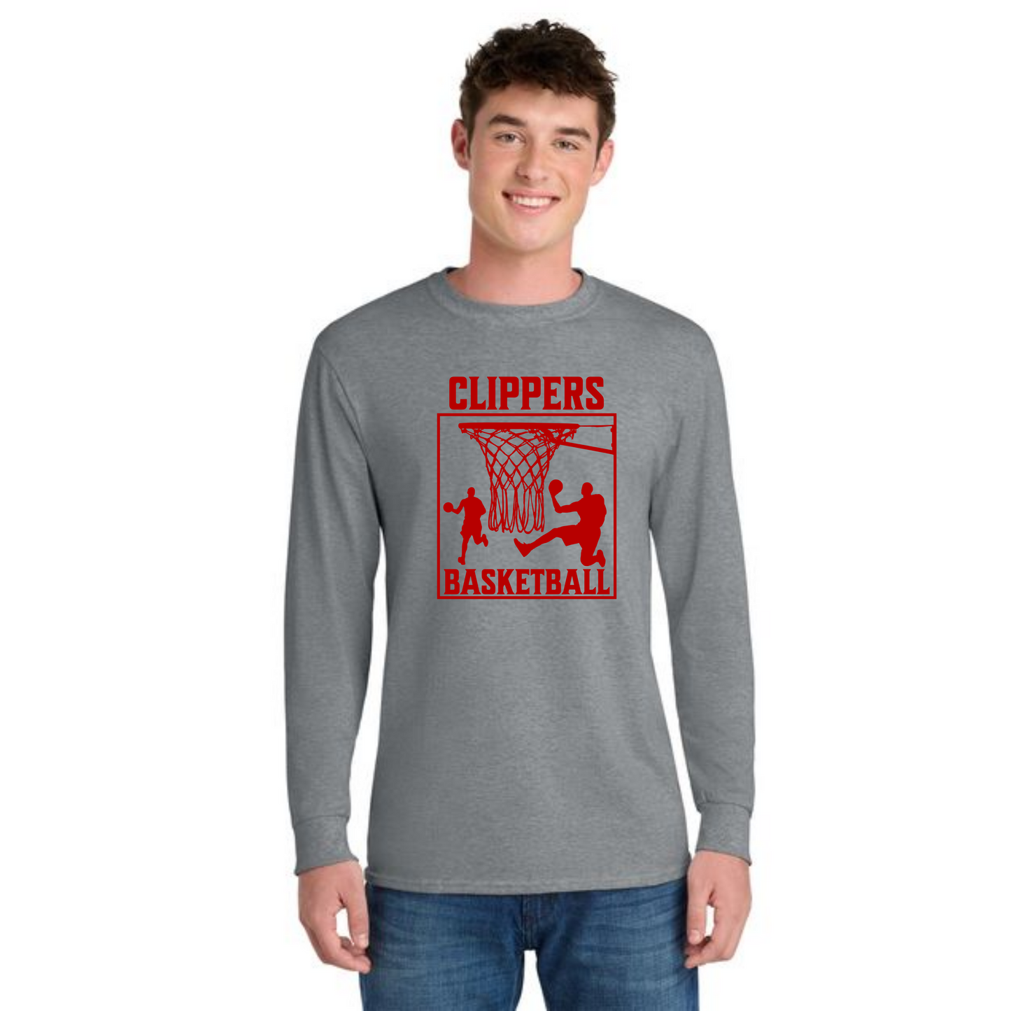 Columbiana Clippers Basketball PC55LS Port & Company® Long Sleeve Core Blend Tee 8