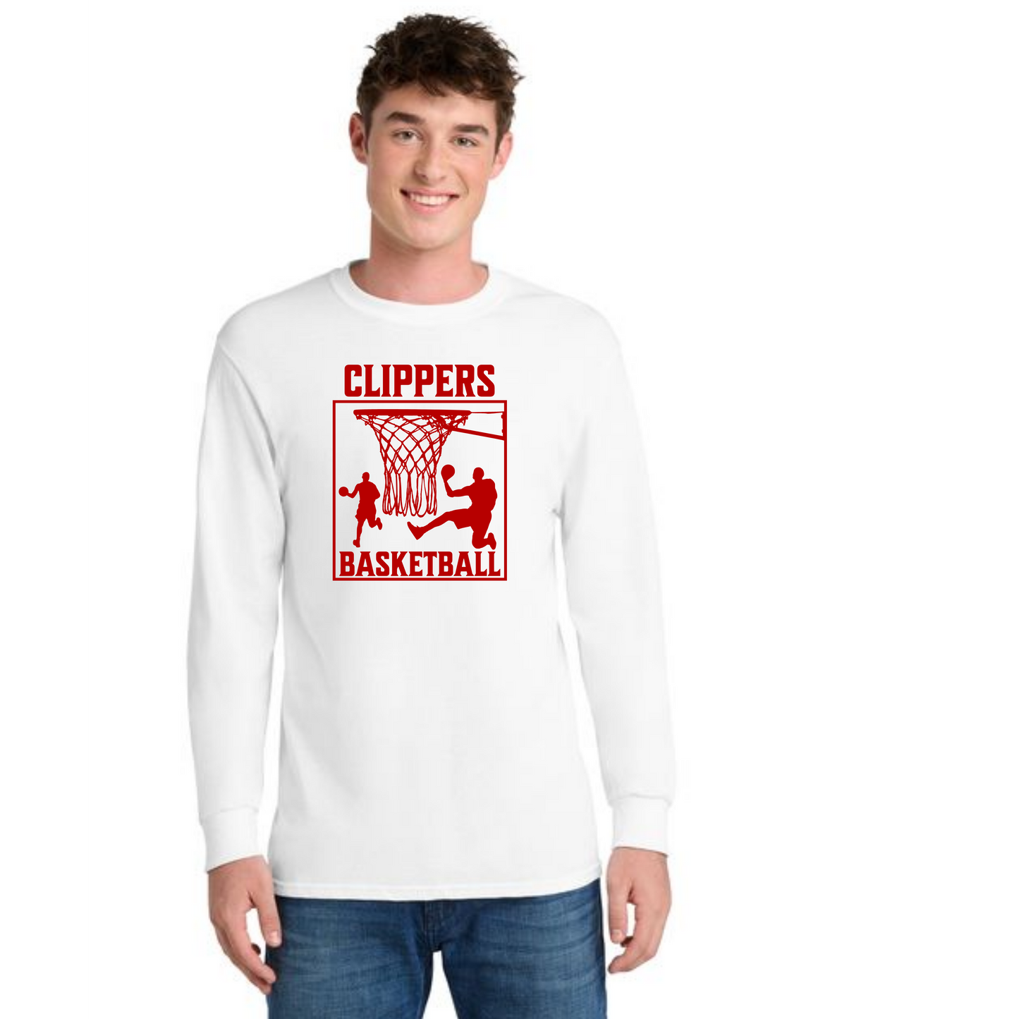 Columbiana Clippers Basketball PC55LS Port & Company® Long Sleeve Core Blend Tee 8